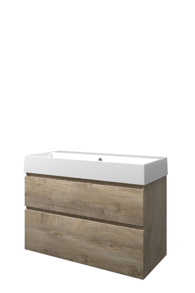Proline set porselein Loft wast. met 1 krgt. en onderk. a-sym. 1815551 Raw oak/Glans wit H700xB1000xD460
