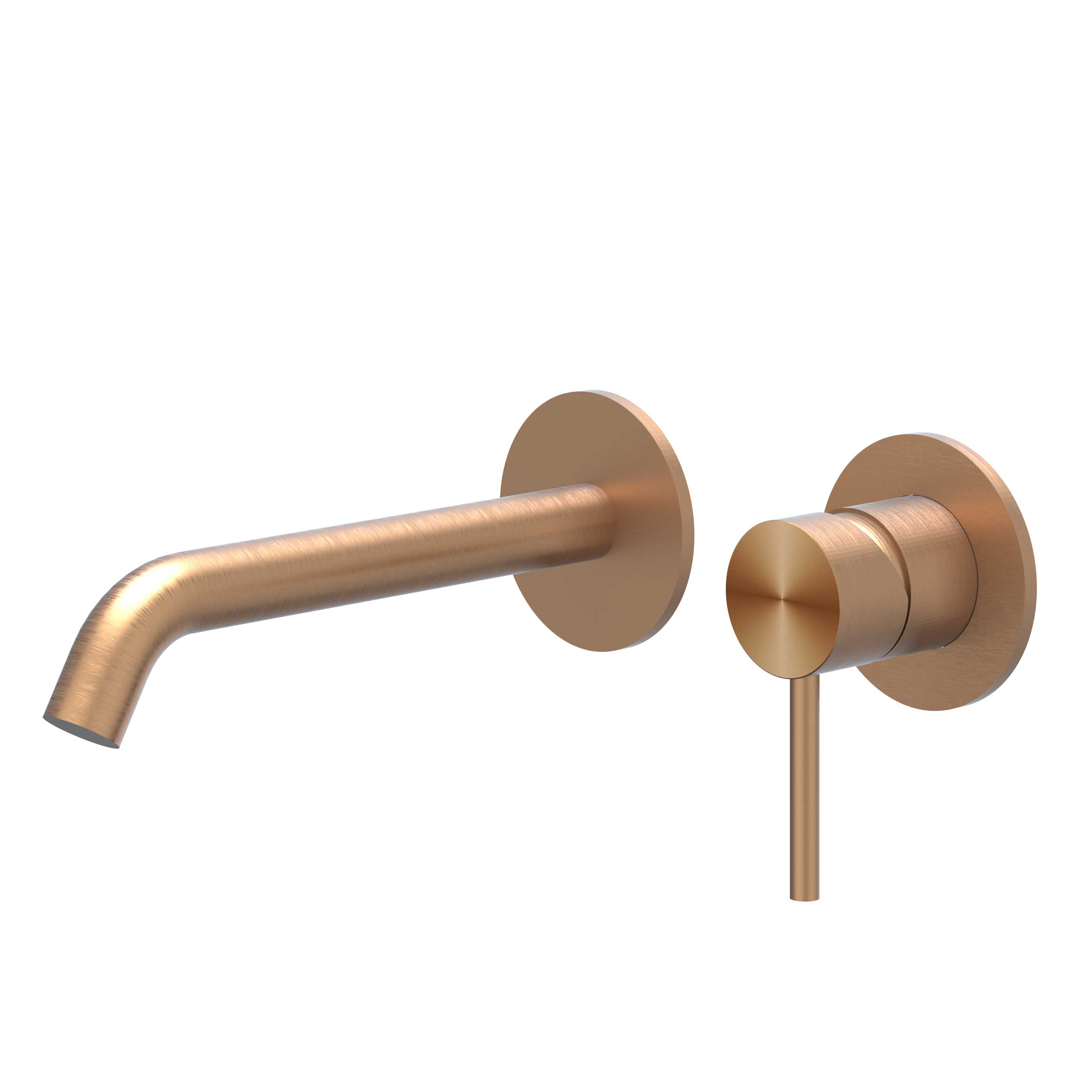 IVY Concord Wastafelmengkraan afbouwdeel 2-gats met gebogen uitloop 6100363 RVS316 gebr. mat koper PVD