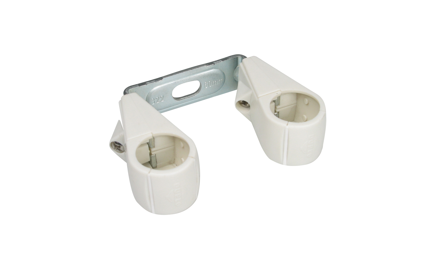 Duplo KS dubbele pijpbeugel 322 WIT 15mm