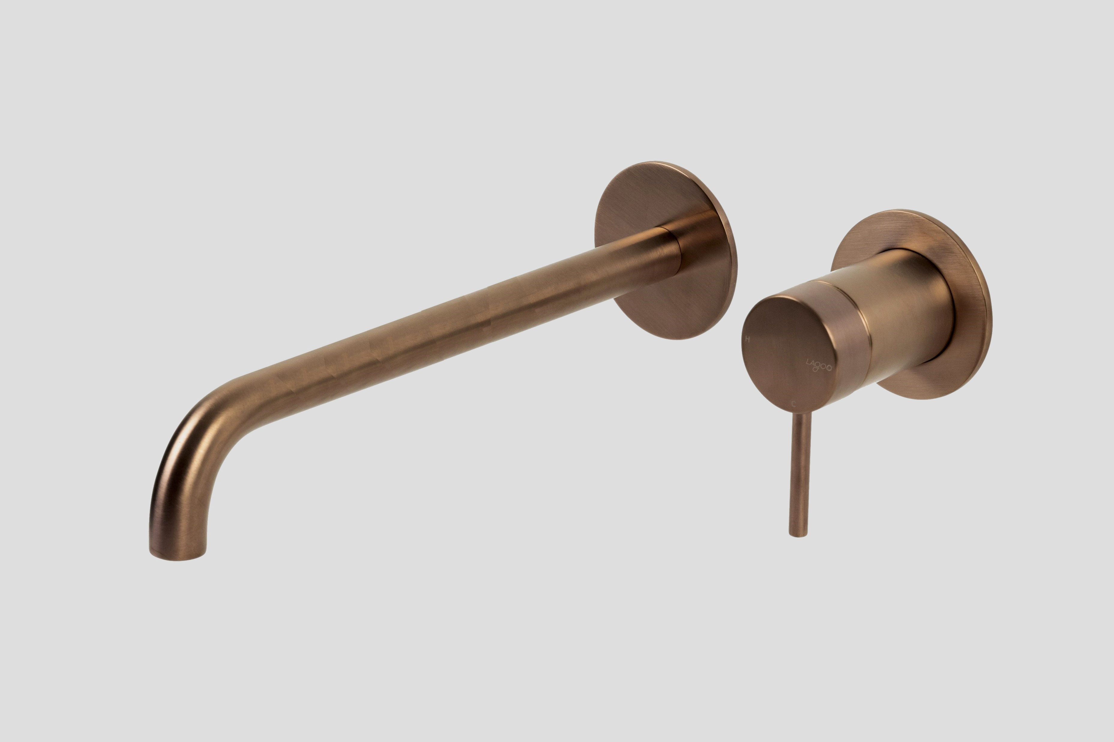 Lagoo Garda inbouw wastafelmengkraan afb.deel met uitloop links 26 cm G1200-26BK Brushed Copper PVD