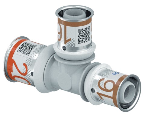 Uponor Composiet pers verloop T stuk 20x16x16 1039949