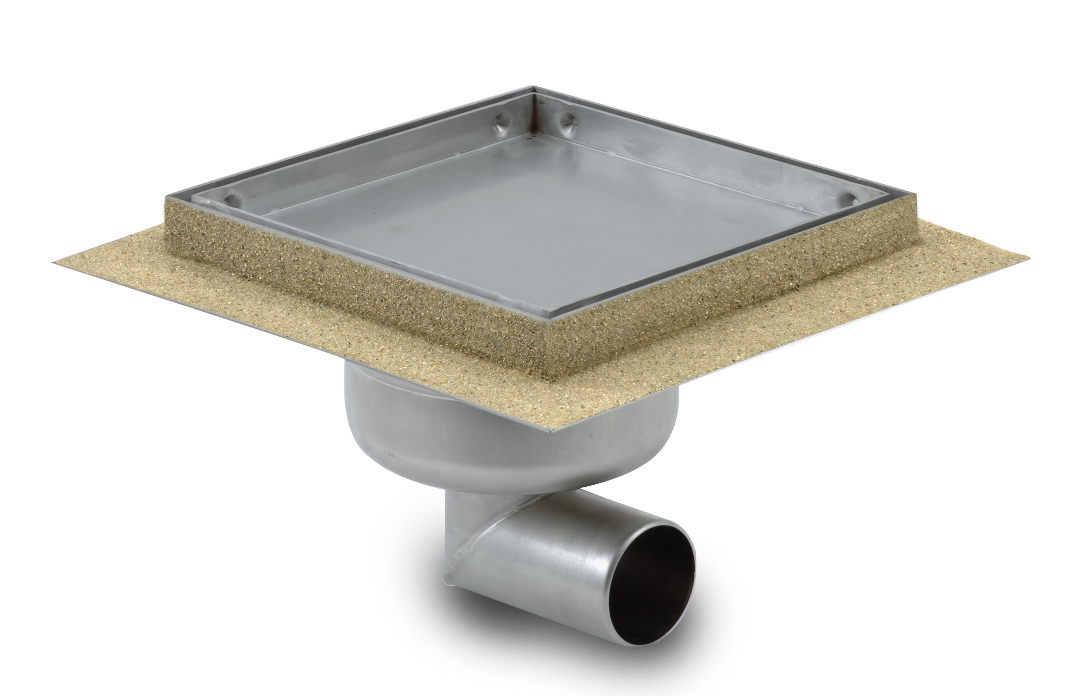 Aquaberg RVS put m/RVS deksel zij-uitlaat 451630 30x30cm