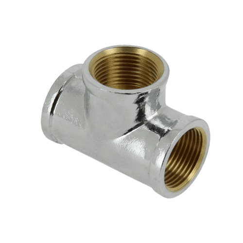 Chroom T-stuk 1/2 bndr.
