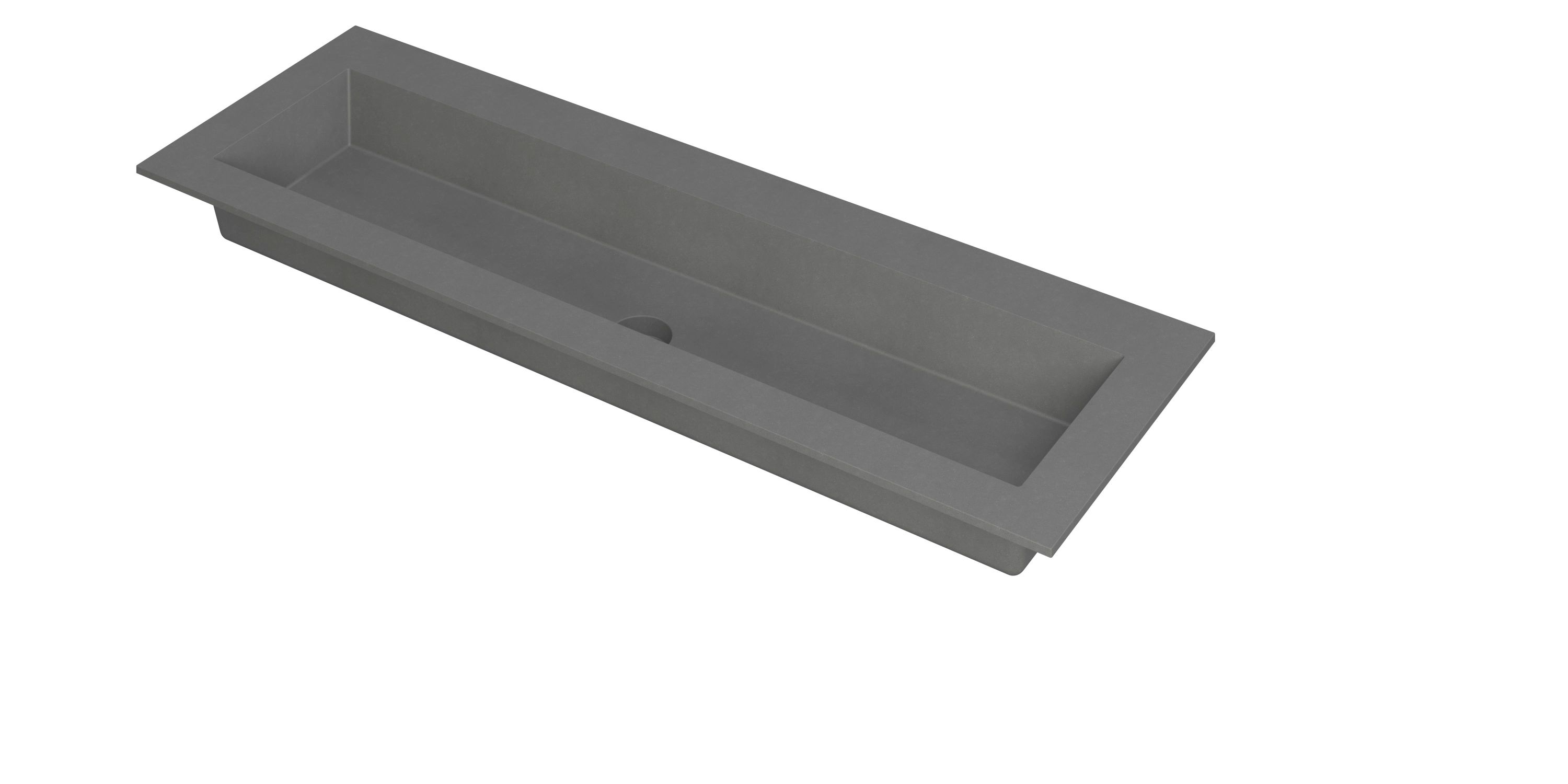 INK Kraft wastafel enkele bak z. krgt 3417284 Quartz grijs H10xB1400xD450