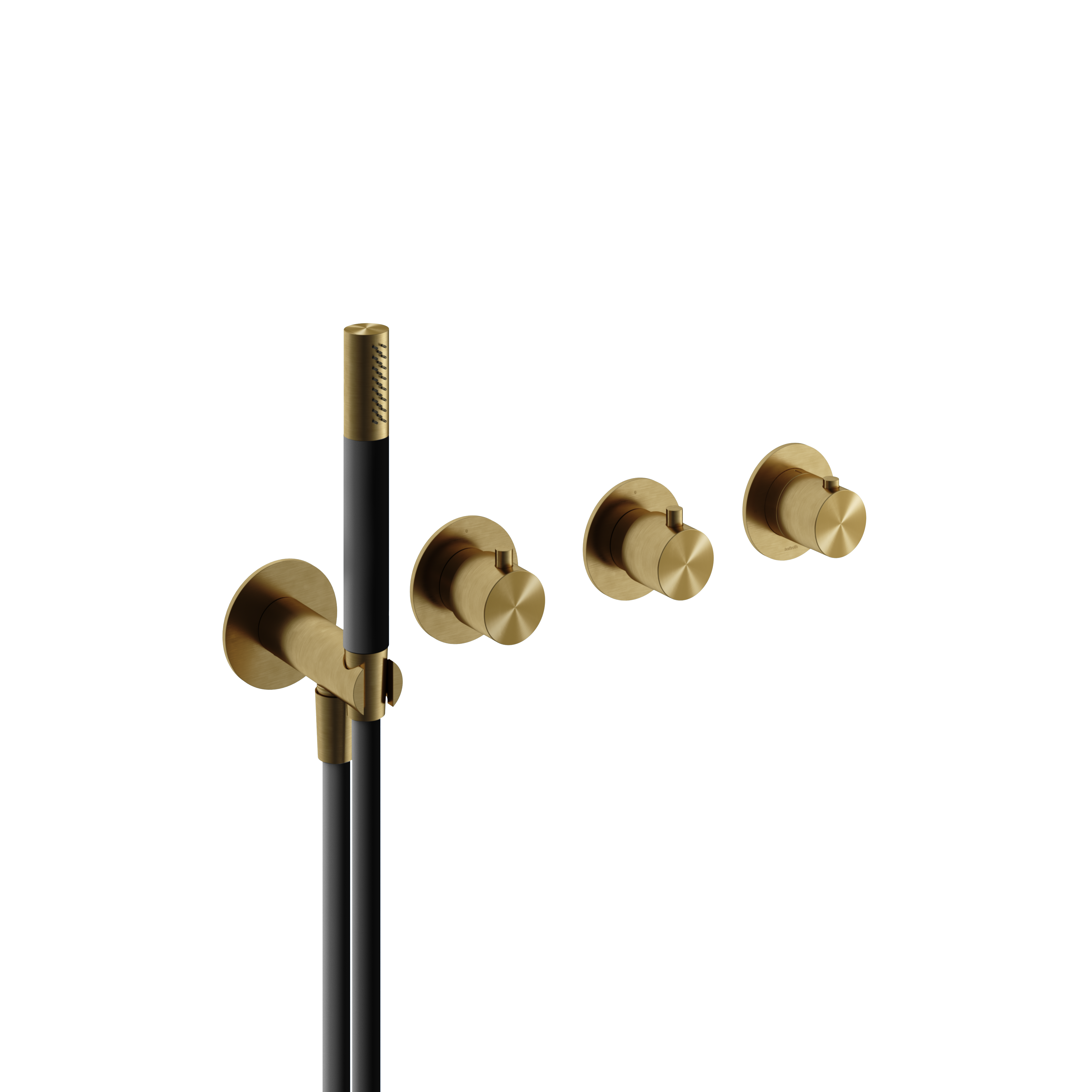 Hotbath Archie afbouwdeel douche thermostaat met 2 stopkr. zonder uitloop AR7071EXTBBP Geborsteld Messing PVD