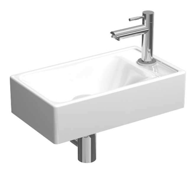 Basic Hit fonteinpack porselein krgt. links incl. fonteinkraan sifon en plug H100xB400xD230