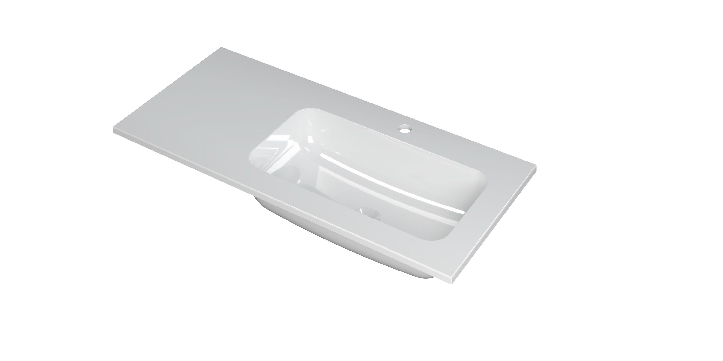 INK Faktor wast. polystone rechts met 1 krgt. 3407018 Glans wit H15xB1000xD450