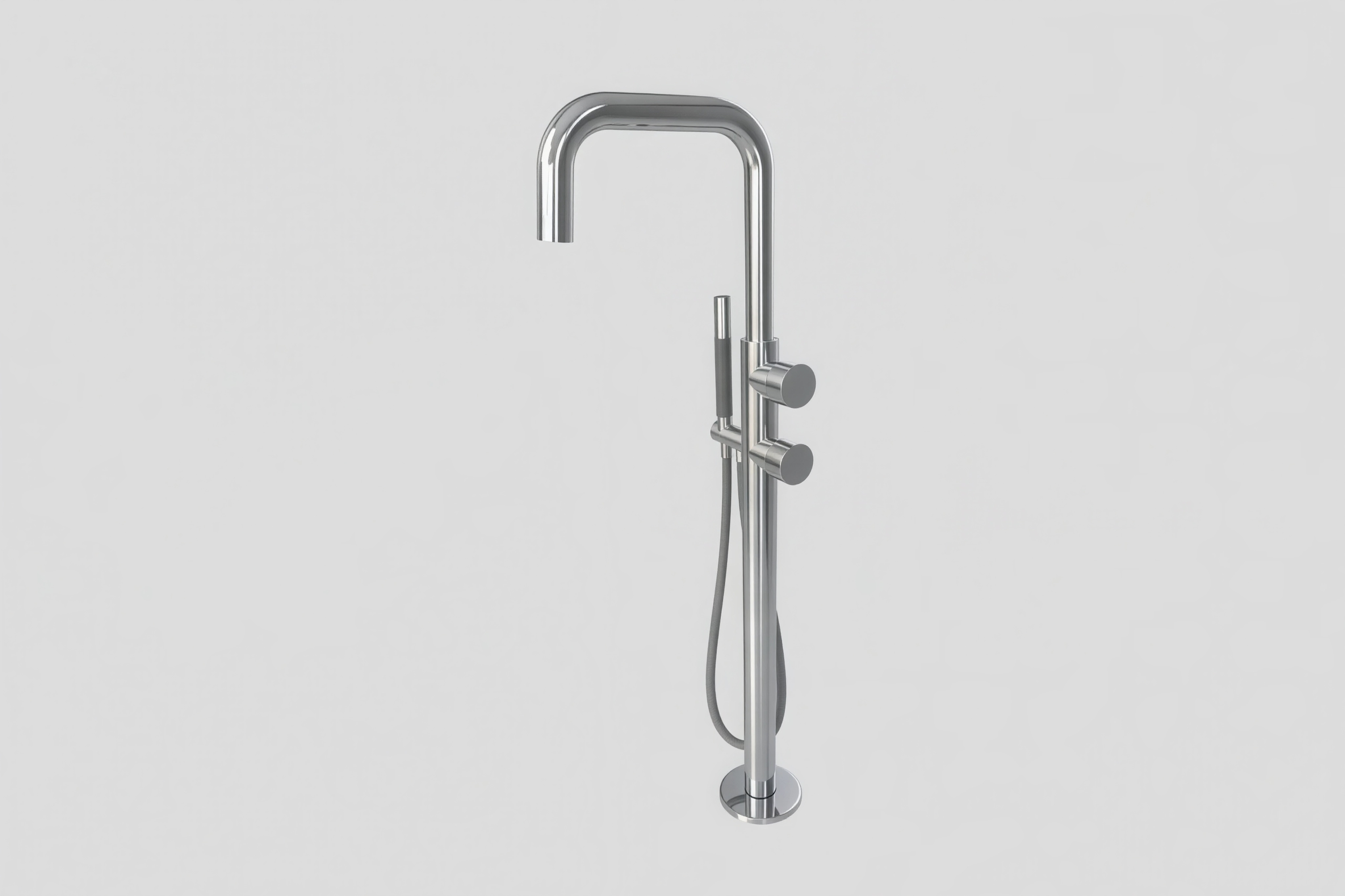 Lagoo Como Vrijstaande highflow badmengkraan afbouwdeel m. mixer en handdouche staaf CM3214CH Chrome