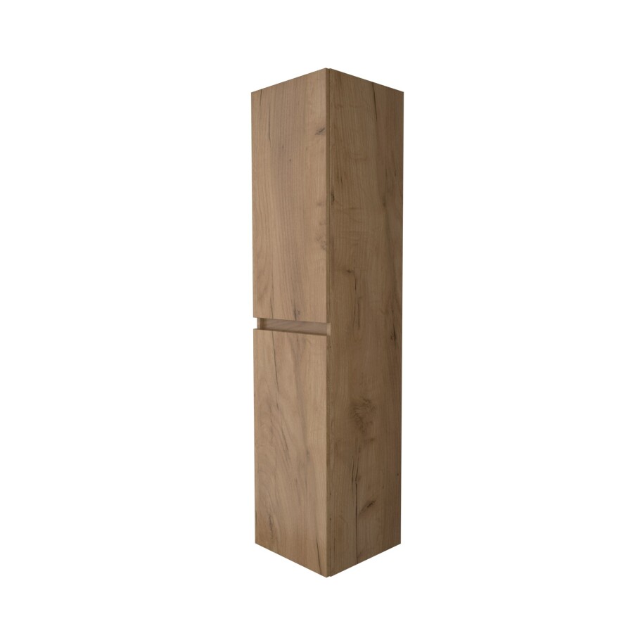 Basic hoge kast 2 deuren greepl. incl. glazen legplanken 1806912 Whisky Oak H1500xB350xD350