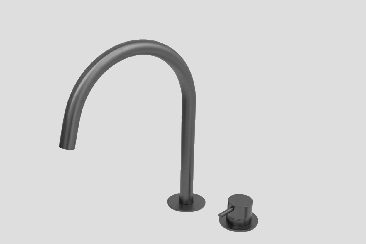 Lagoo Garda Wastafelmengkraan 2-gats m. draaibare uitloop medium G1230GM Brushed Gun Metal PVD