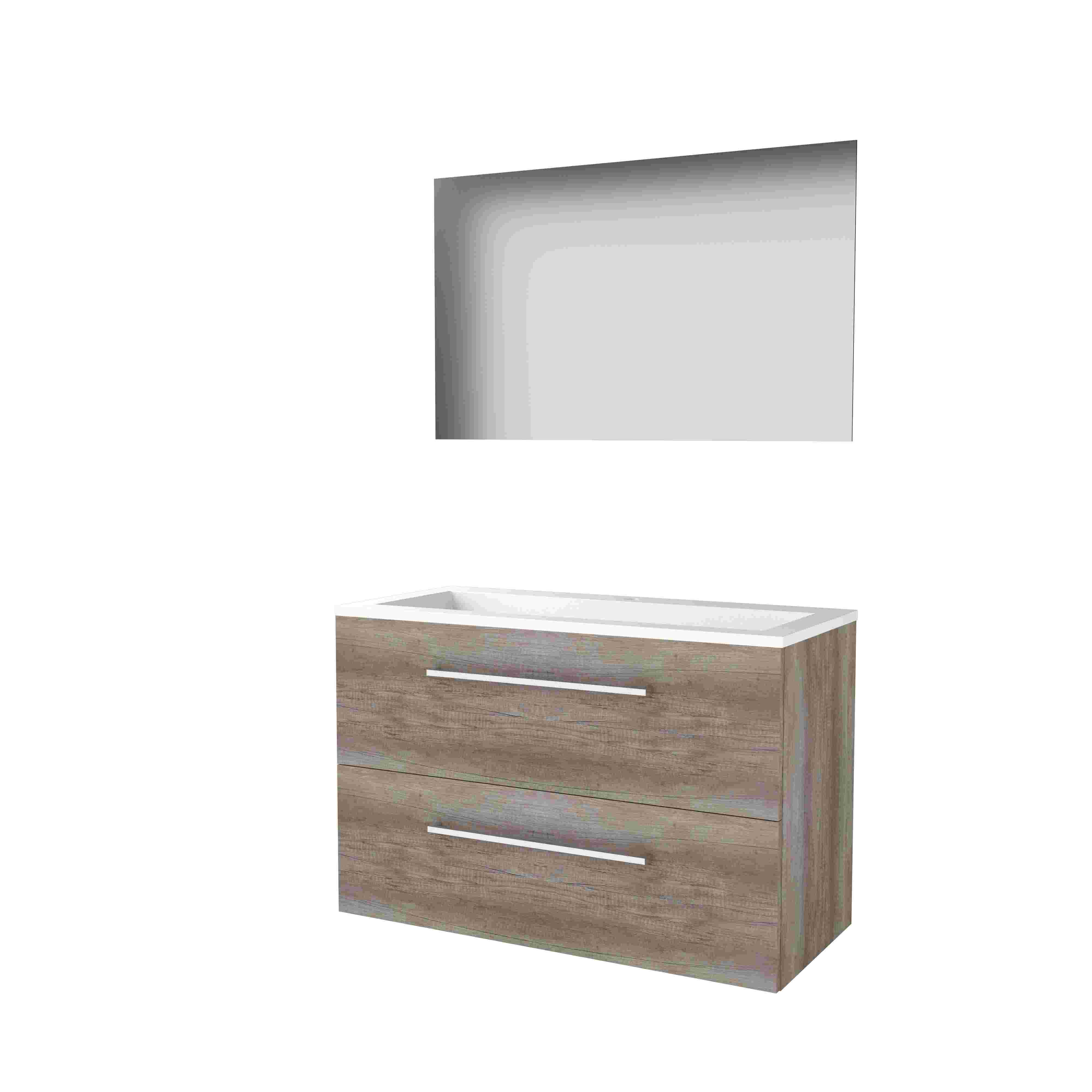 Basic Ultimate 46 onderk. m. gr. incl. 2 la + Acryl wast. incl. 1 krgt. incl. spg. m. LED ind. o+b B1000xD460 Scotch Oak / 1813965