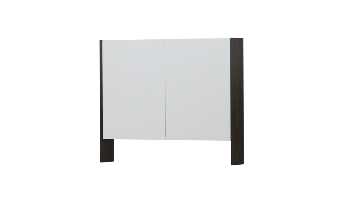 INK SPK3 spiegelkast m. dubbel gesp. 2 deuren icm open planchet en stop/schak. 1110169 Intens eiken H740xB900xD140