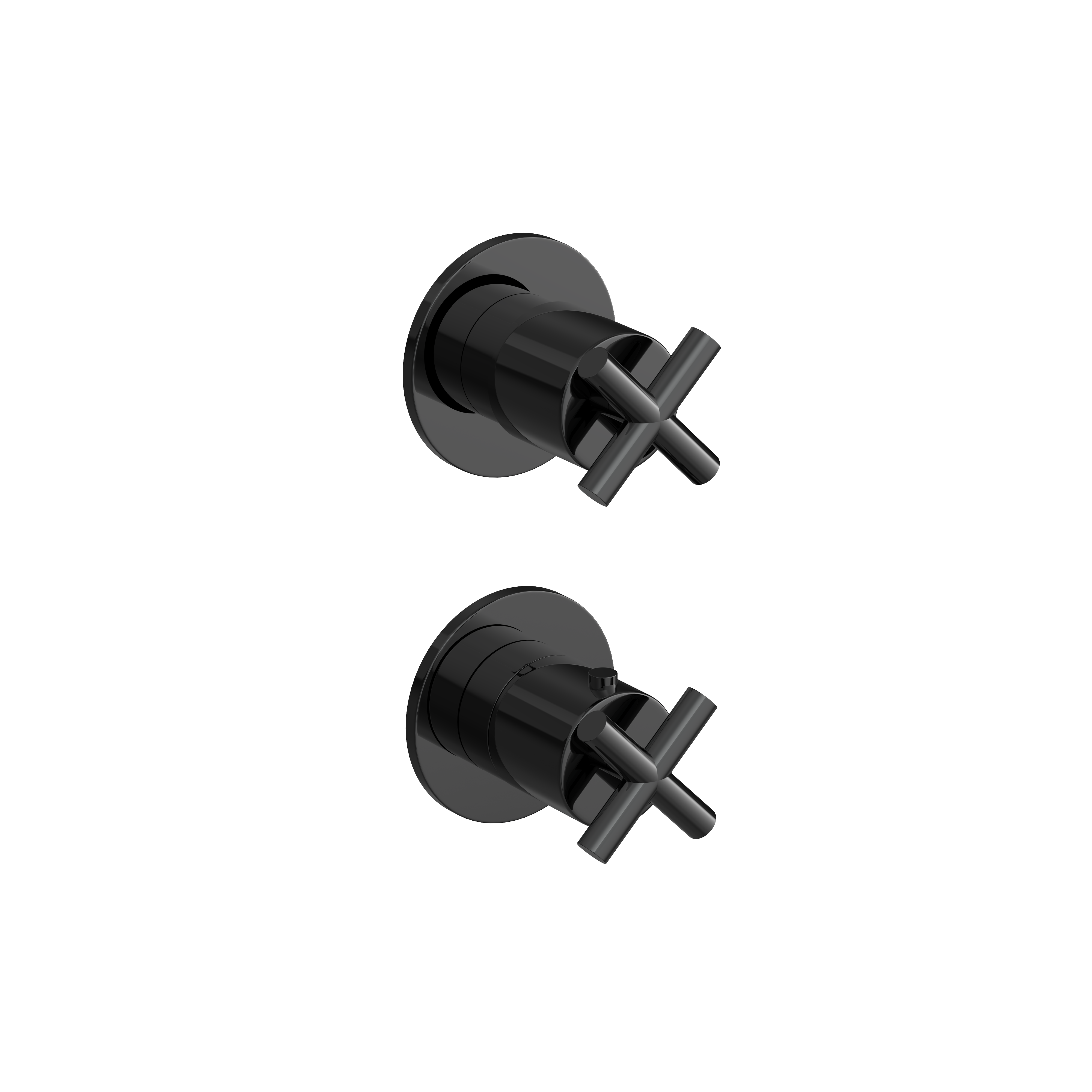 Hotbath CHAP afbouwdeel inbouw thermostaat met 2-weg C7009EXTPBP Gepolijst zwart PVD