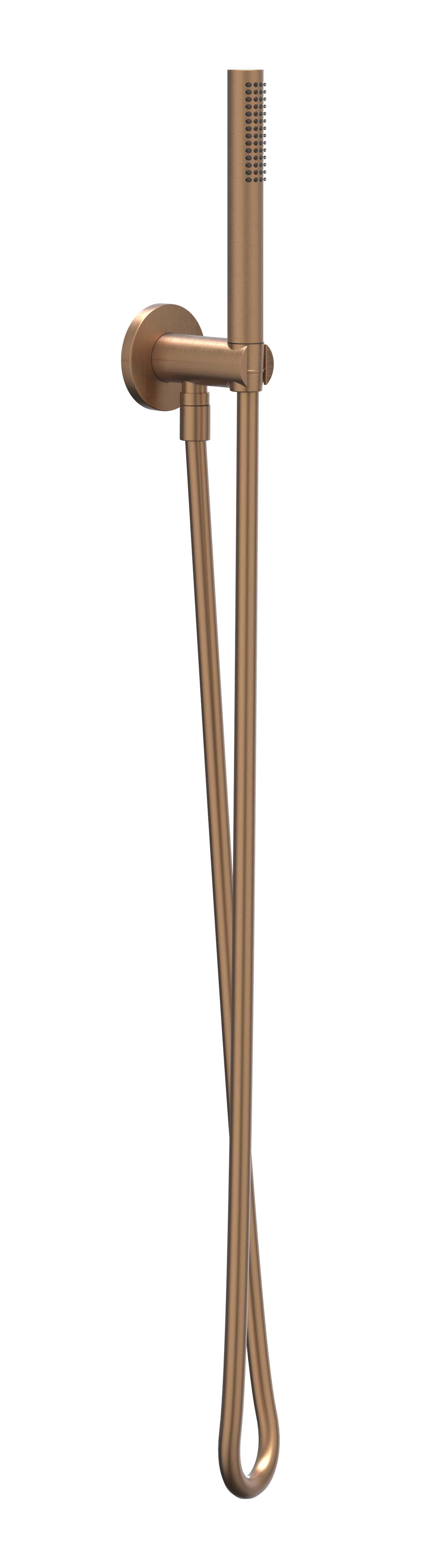 IVY glijstangset slang 150cm wandhouder m/uitlaat en staafhandd 6901155 gebr. mat koper PVD