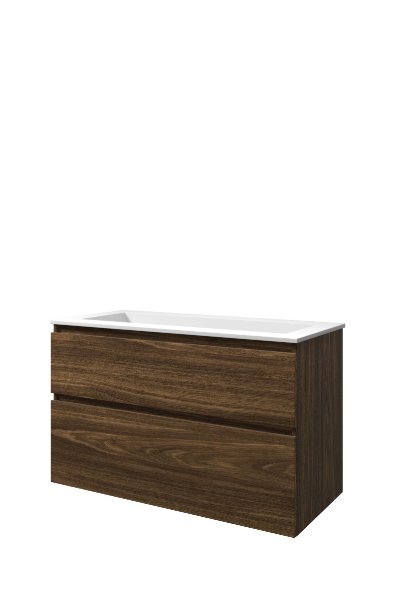 Proline set polystone Elegant wast. z. krgt. en onderk. a-sym. 1816433 Cabana oak/Mat wit H620xB1000xD460