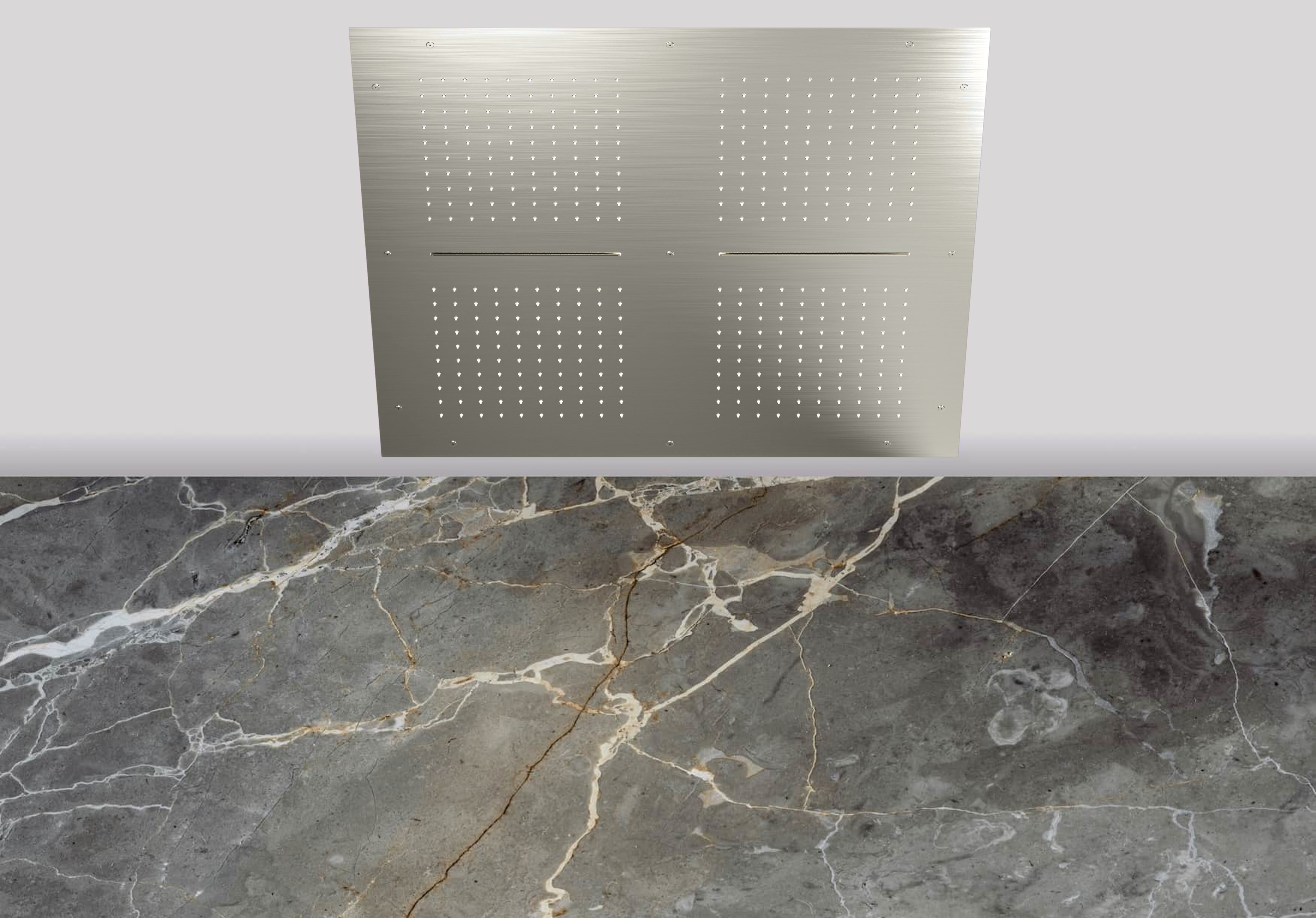 Lagoo Nesso Hoofddouche Showerlicious 800 x 800 m. 4 regen 2 cascades N8235BN Brushed Nickel