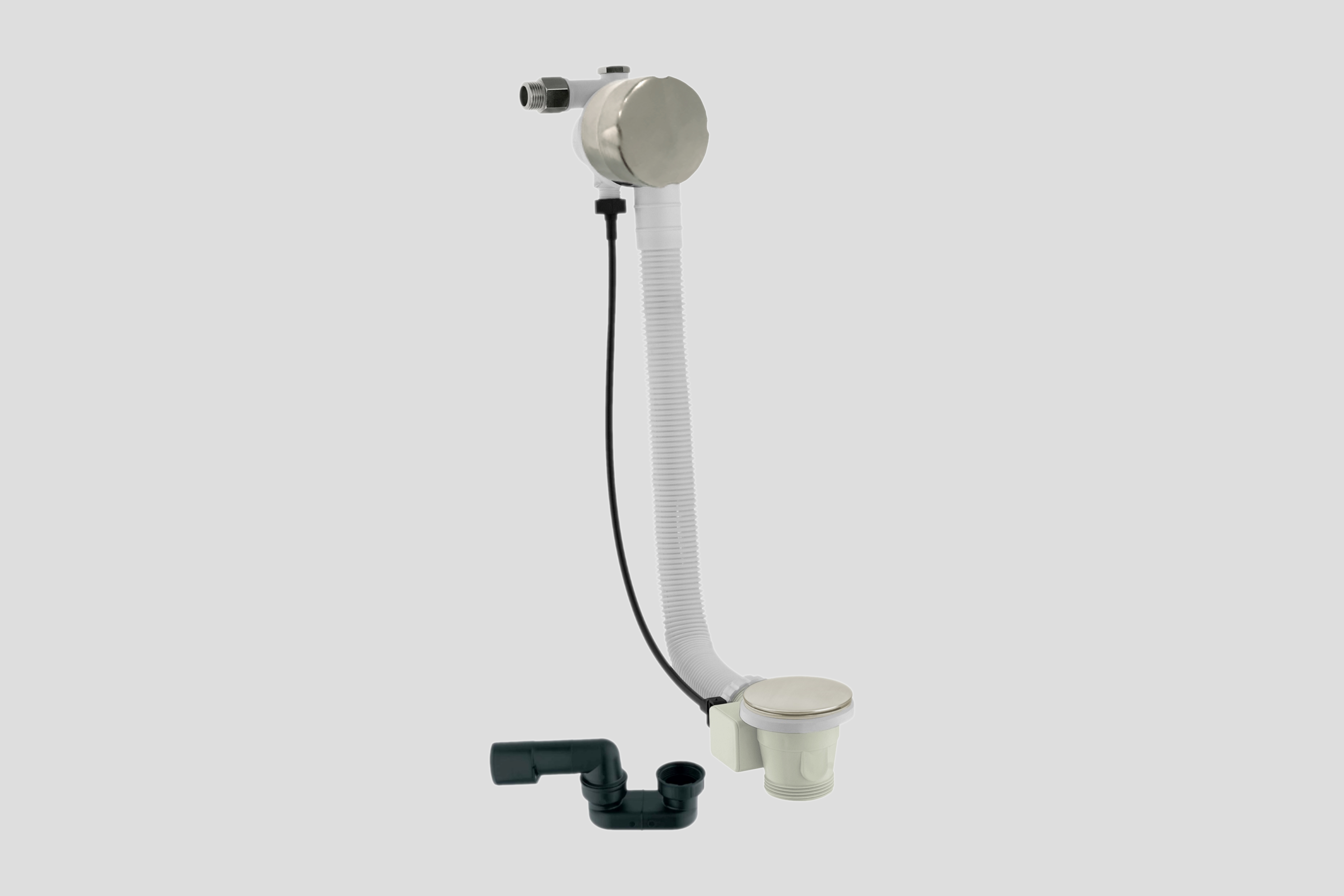 Lagoo Garda badoverloop en vulcombinatie met clickplug en sifon G6121BN Brushed Nickel