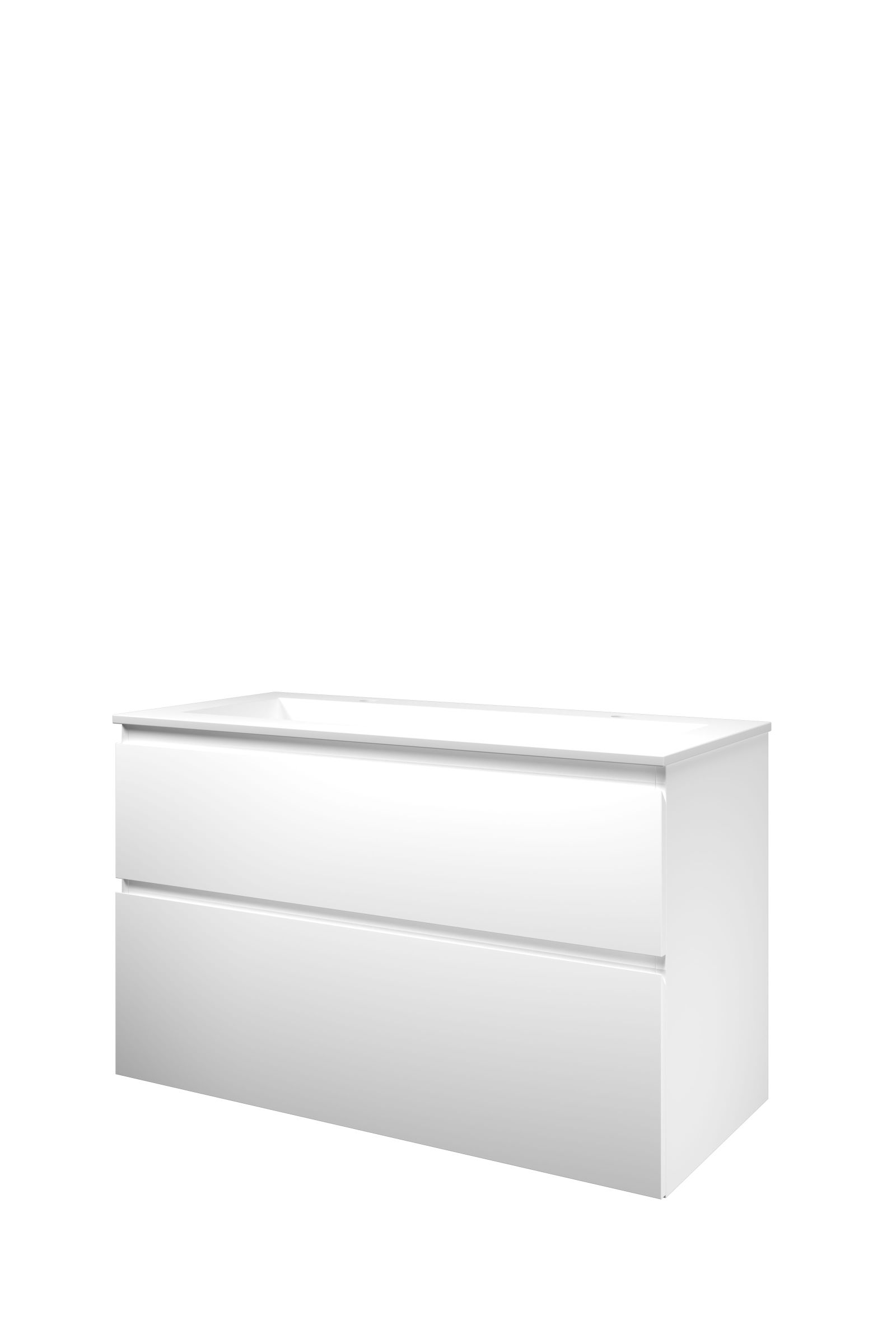 Proline set polystone Elegant wast. met 2 krgt. en onderk. a-sym. 1816455 Mat wit/ Mat wit H620xB1000xD460