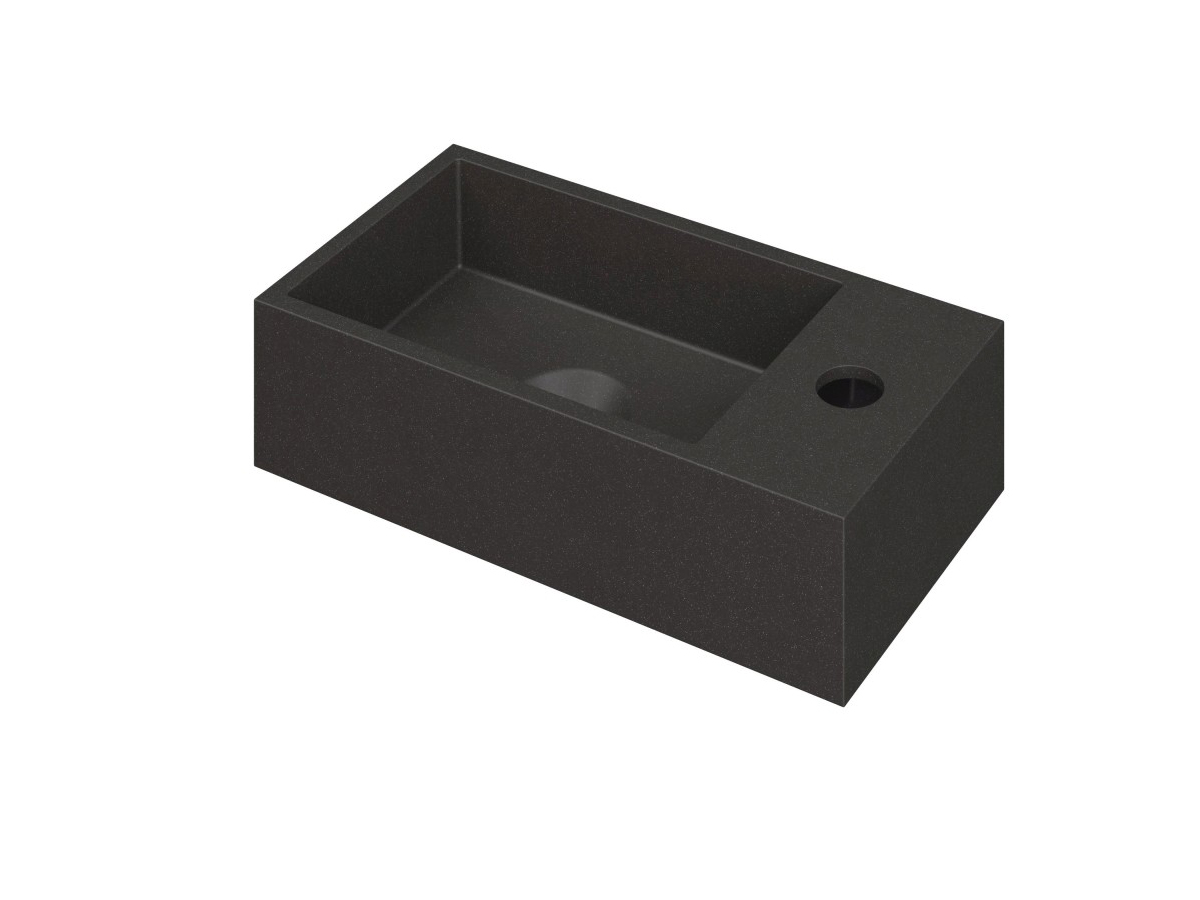 INK Versus Fontein Quartz rechts met krgt. 3404133 Quartz zwart H90xB360xD180