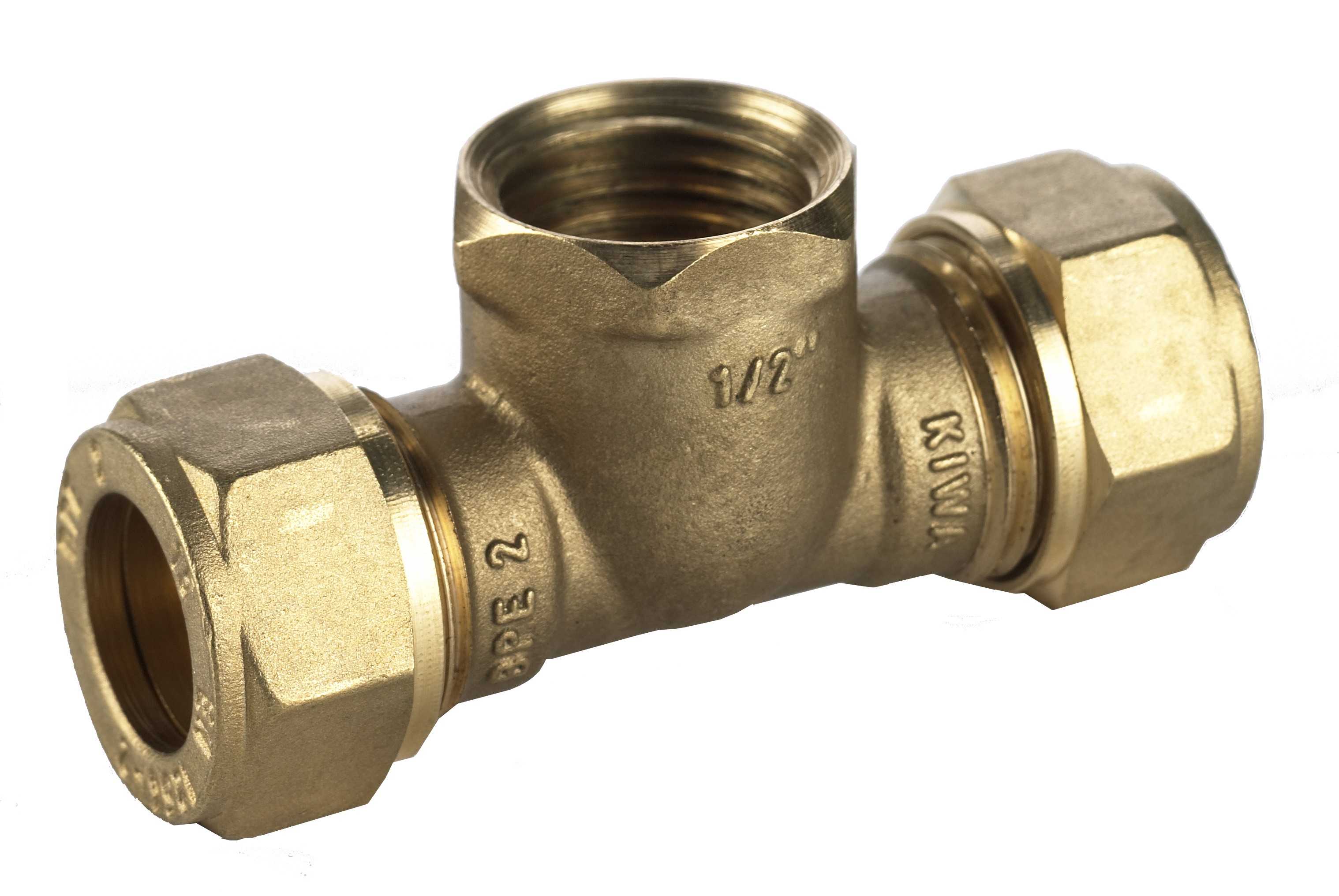 BPE T stuk binnendraad 15x3/8x15 knel 82645