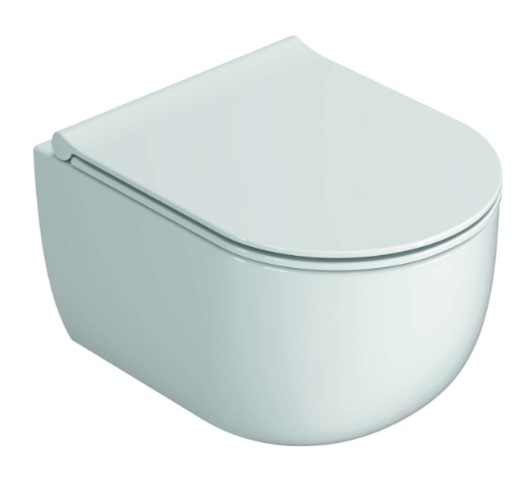 Futuro Flush wandcloset verkort 46x34cm rimless + softclose toiletzitting Glans wit