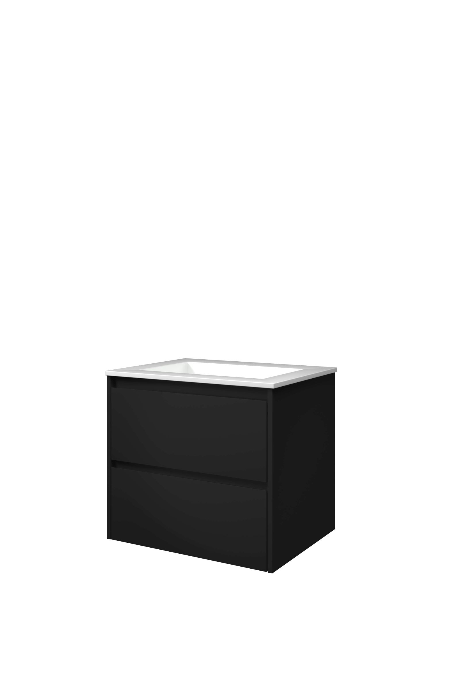 Proline set polystone Elegant wast. z. krgt. en onderk. sym. 1816106 Mat zwart/Glans wit H540xB600xD460