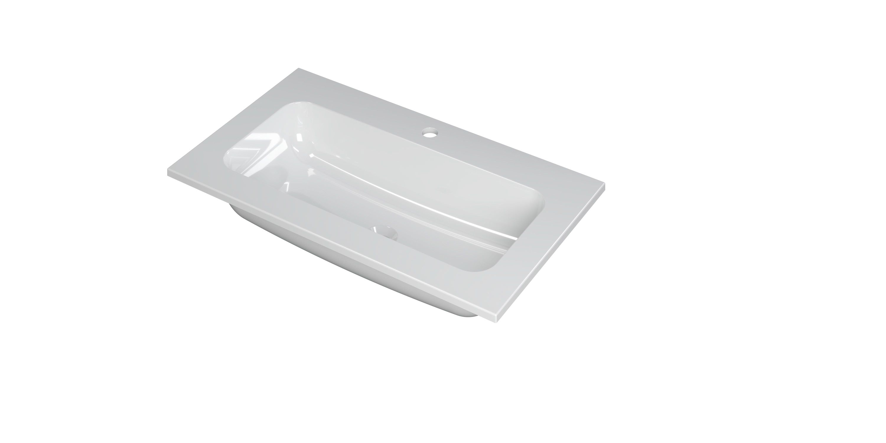 INK Faktor wast. polystone centraal met 1 krgt. 3407001 Glans wit H15xB800xD450