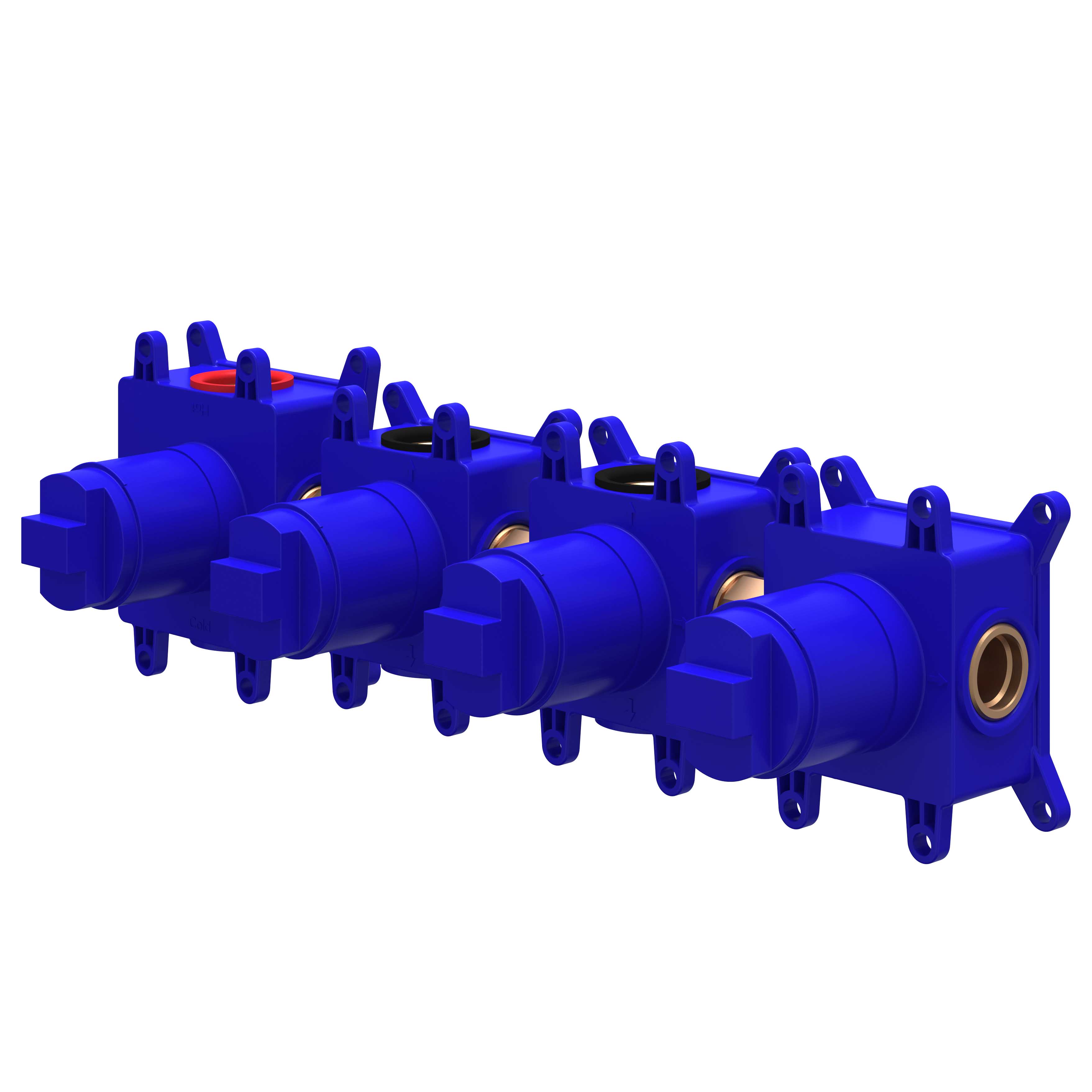 IVY Inbouwbox t.b.v. inbouw thermostaat m/3 stopkranen symmetry 6202388 Donker blauw