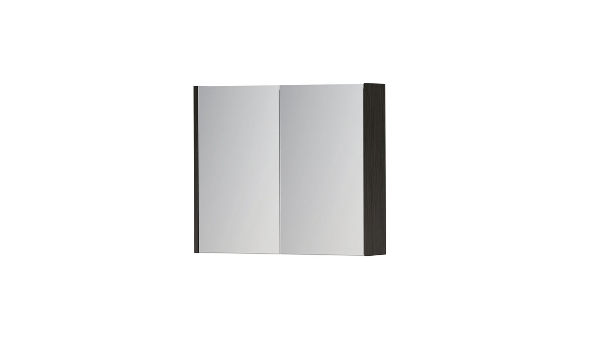 INK SPK1 spiegelkast m. 2 dubbelzijdige spiegeldeuren en stop/schak. 1110519 Intens eiken H600xB700xD140