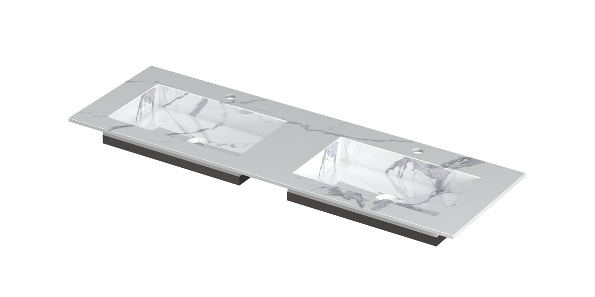 INK Post wast. keramische slab envelop bak dubbel 2 krgt. H10xB1400xD450 Statuario glans / 210113