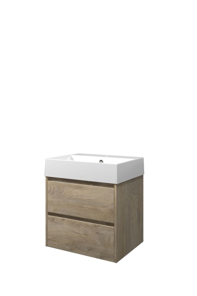 Proline set porselein Loft wast. met 1 krgt. en onderk. sym. 1815411 Raw oak/Glans wit H620xB600xD460