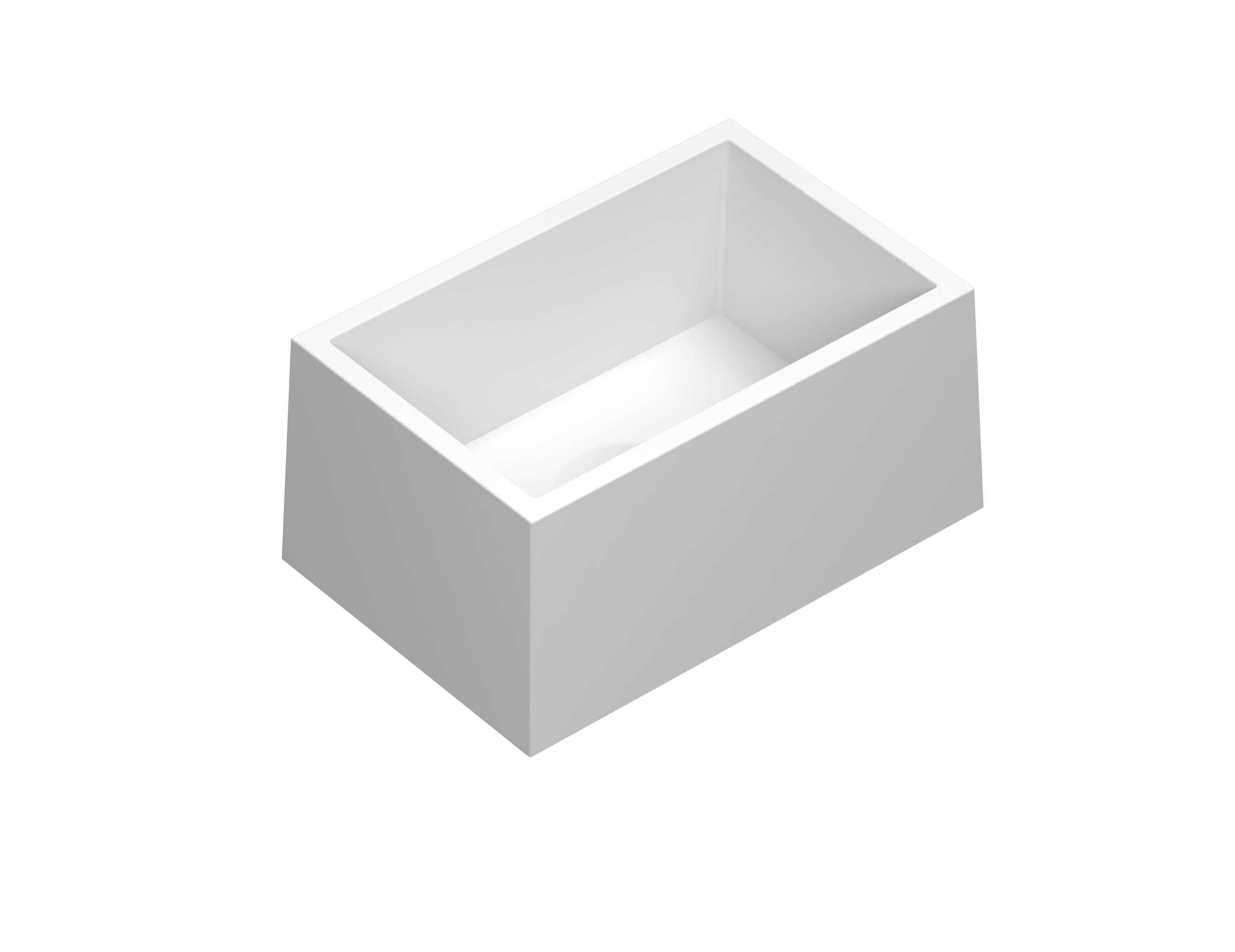 INK Break Opbouw waskom polystone rechthoek 3403356 m. wit H100xB270xD180