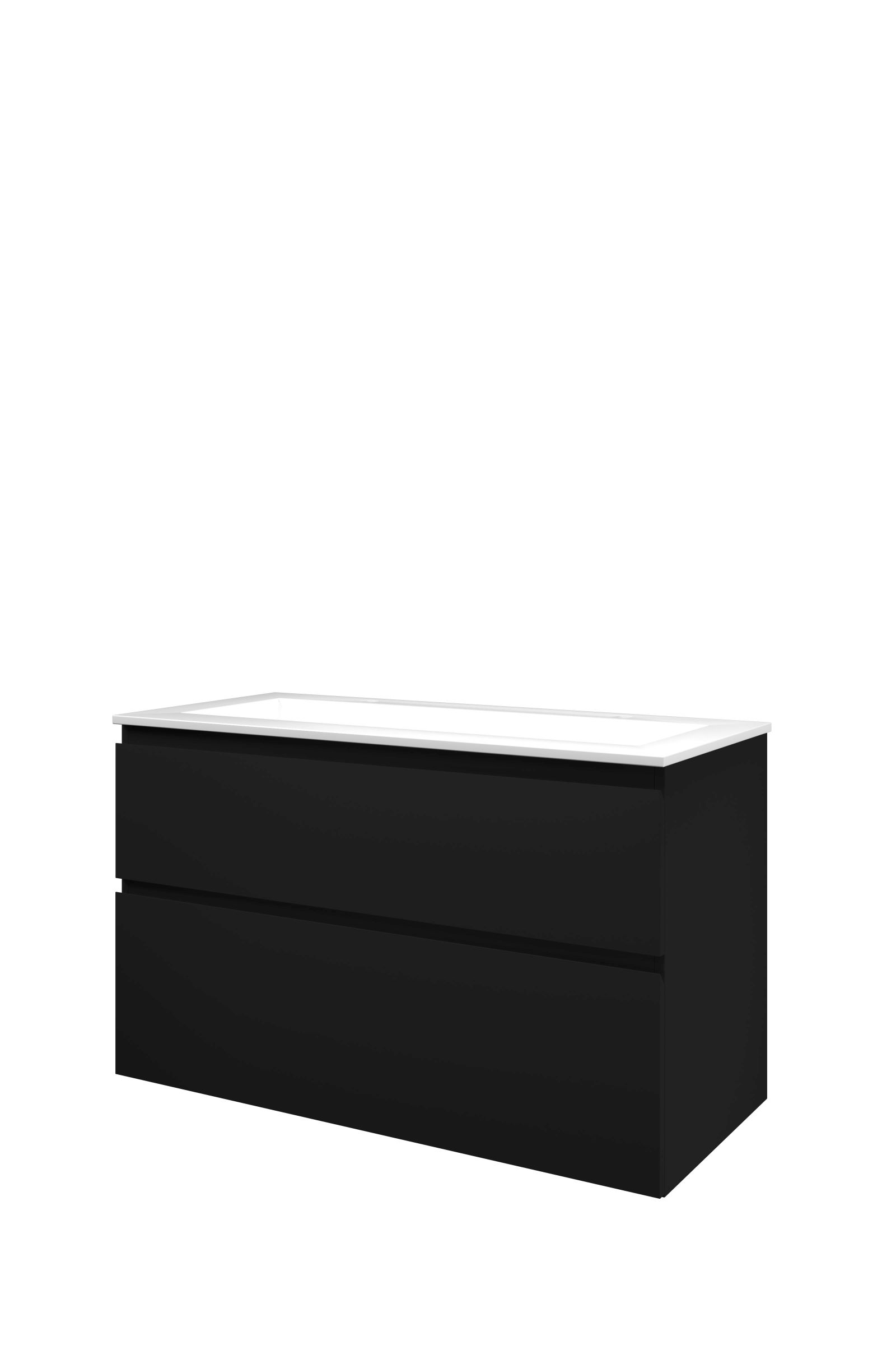 Proline set polystone Elegant wast. met 2 krgt. en onderk. a-sym. 1816426 Mat zwart/Glans wit H620xB1000xD460