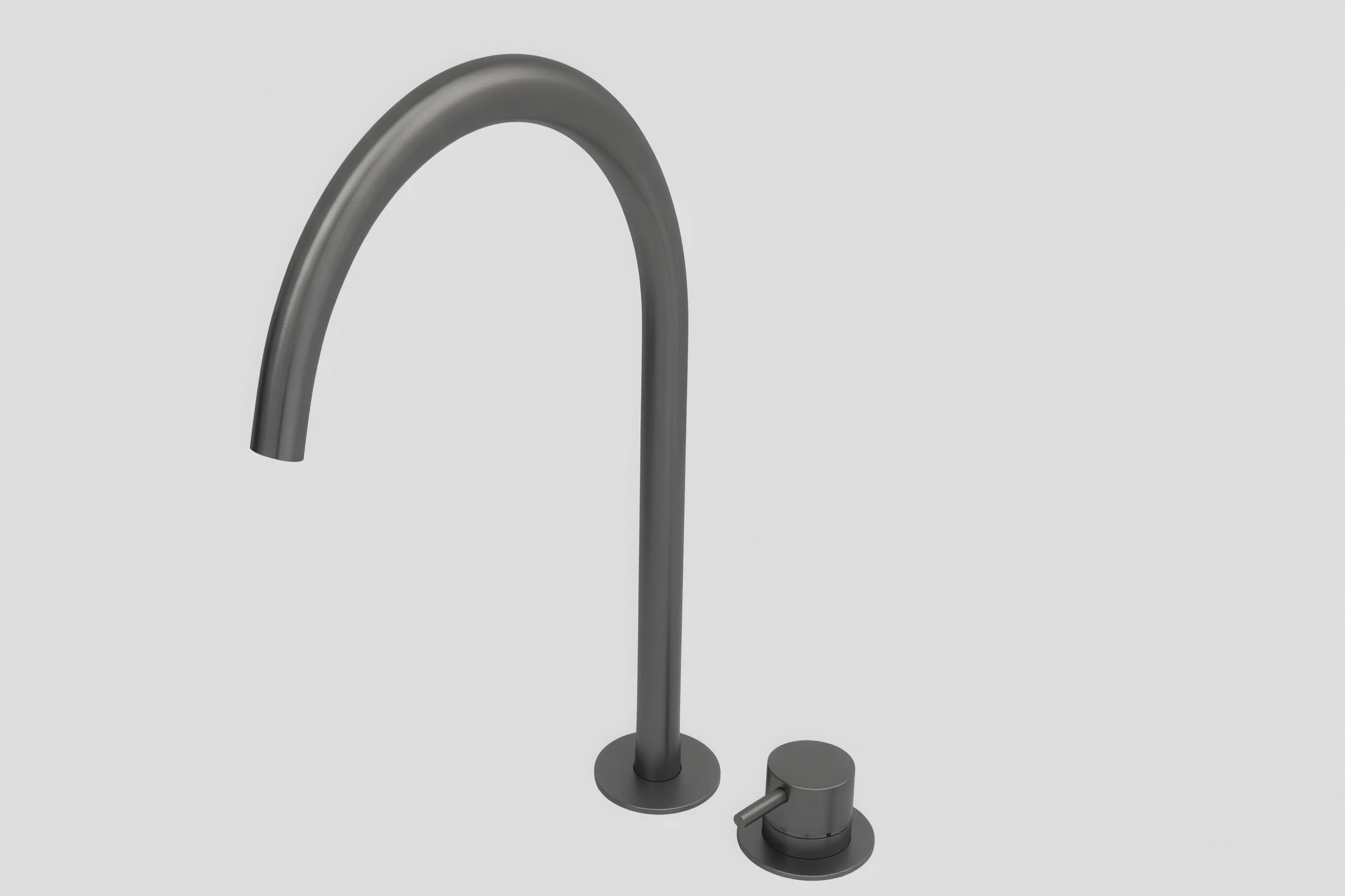 Lagoo Garda Wastafelmengkraan 2-gats m. draaibare uitloop high G1232GM Brushed Gun Metal PVD