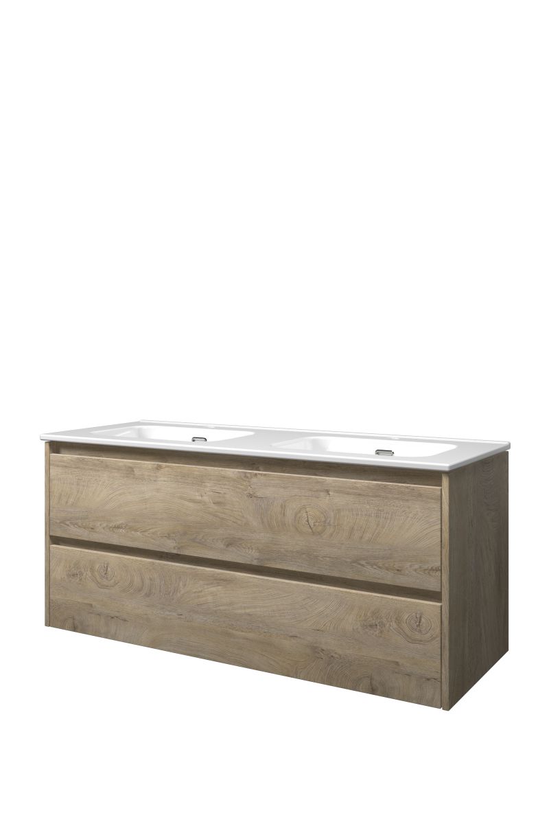 Proline dubbel set porselein Elegant wast. dubbel met 2 krgt. en onderk. sym. 1815171 Raw oak/Glans wit H540xB1200xD460