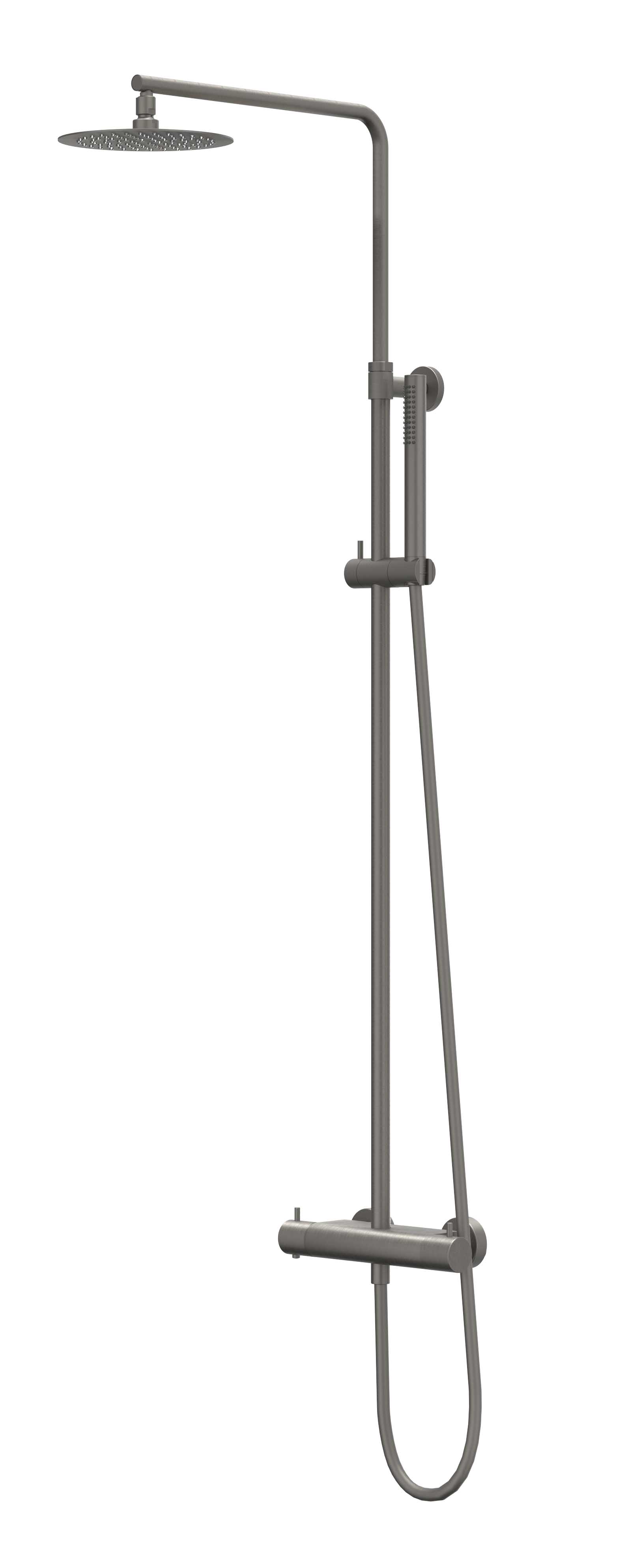 IVY Bond Doucheset opbouw set R20cm me en 3-standen handd CSB1GMBD gebr. metal black PVD