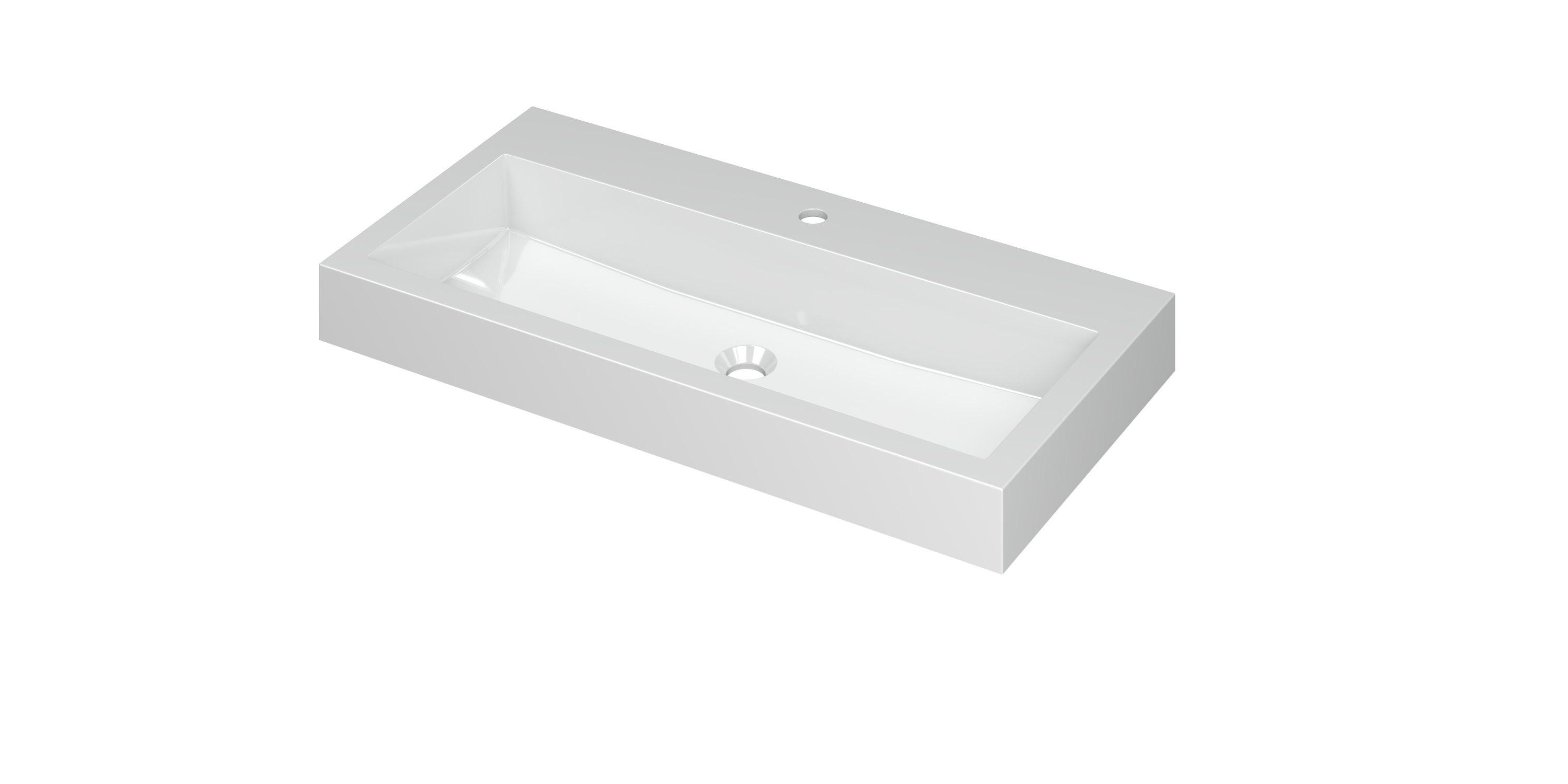 INK Momento wast. Polystone met 1 krgt. 3421021 Glans wit H90xB900xD450