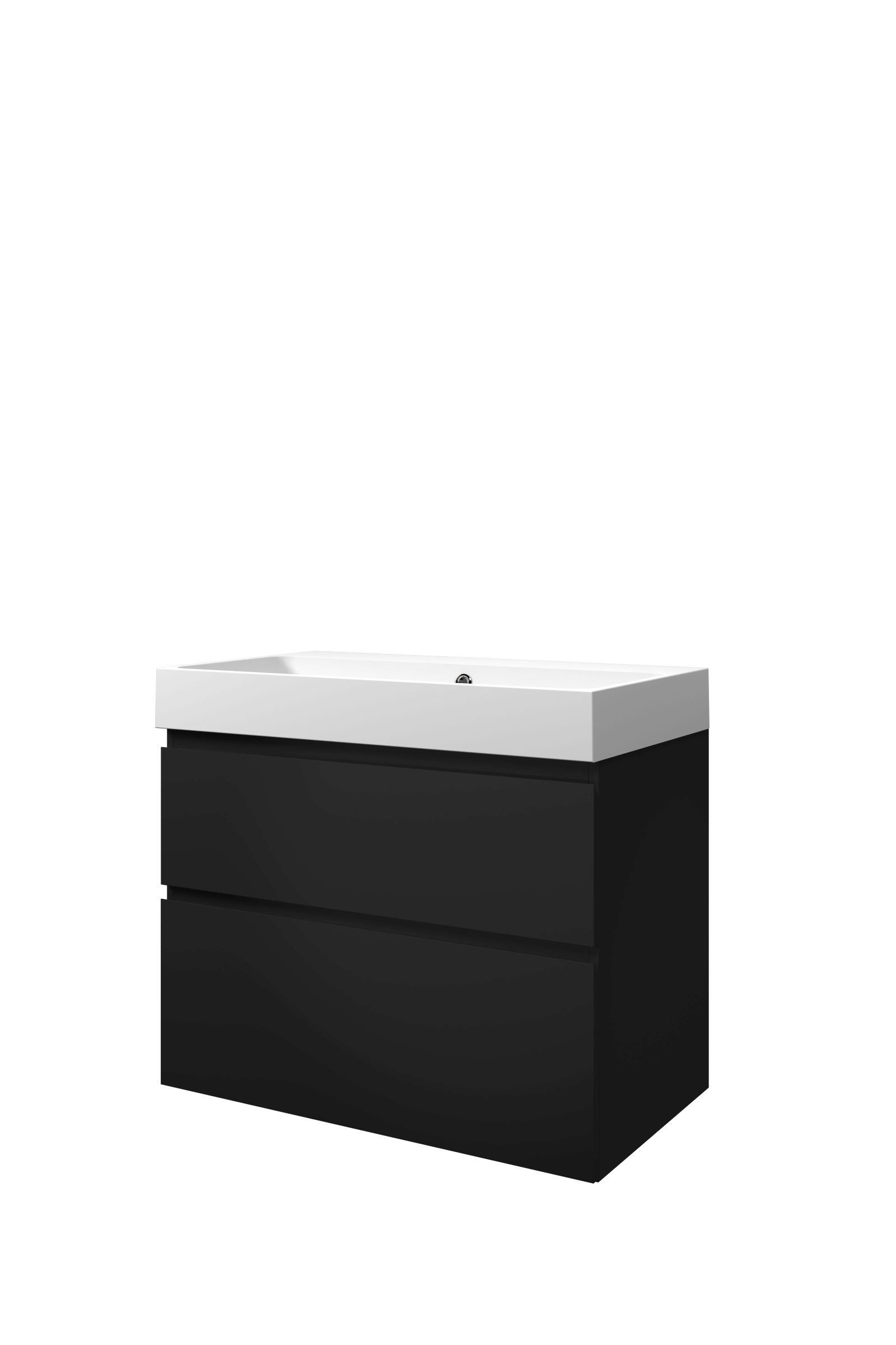 Proline set polystone Loft wast. z. krgt. en onderk. a-sym. 1817066 Mat zwart/Mat wit H700xB800xD460