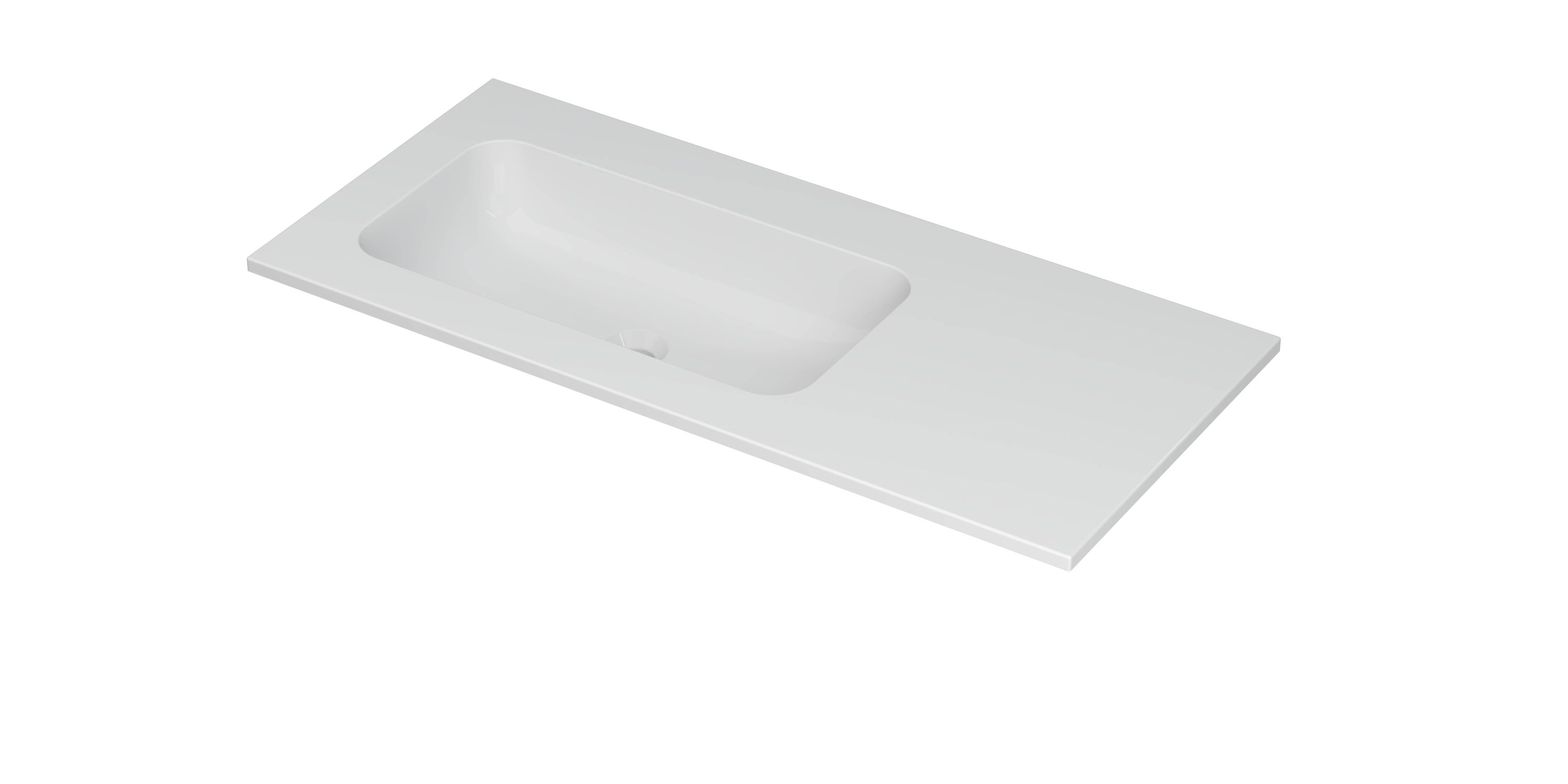 INK Aspekt wastafel pors. m. kom 45 L z. krgt. 207225 m. wit H25xB15xD1000