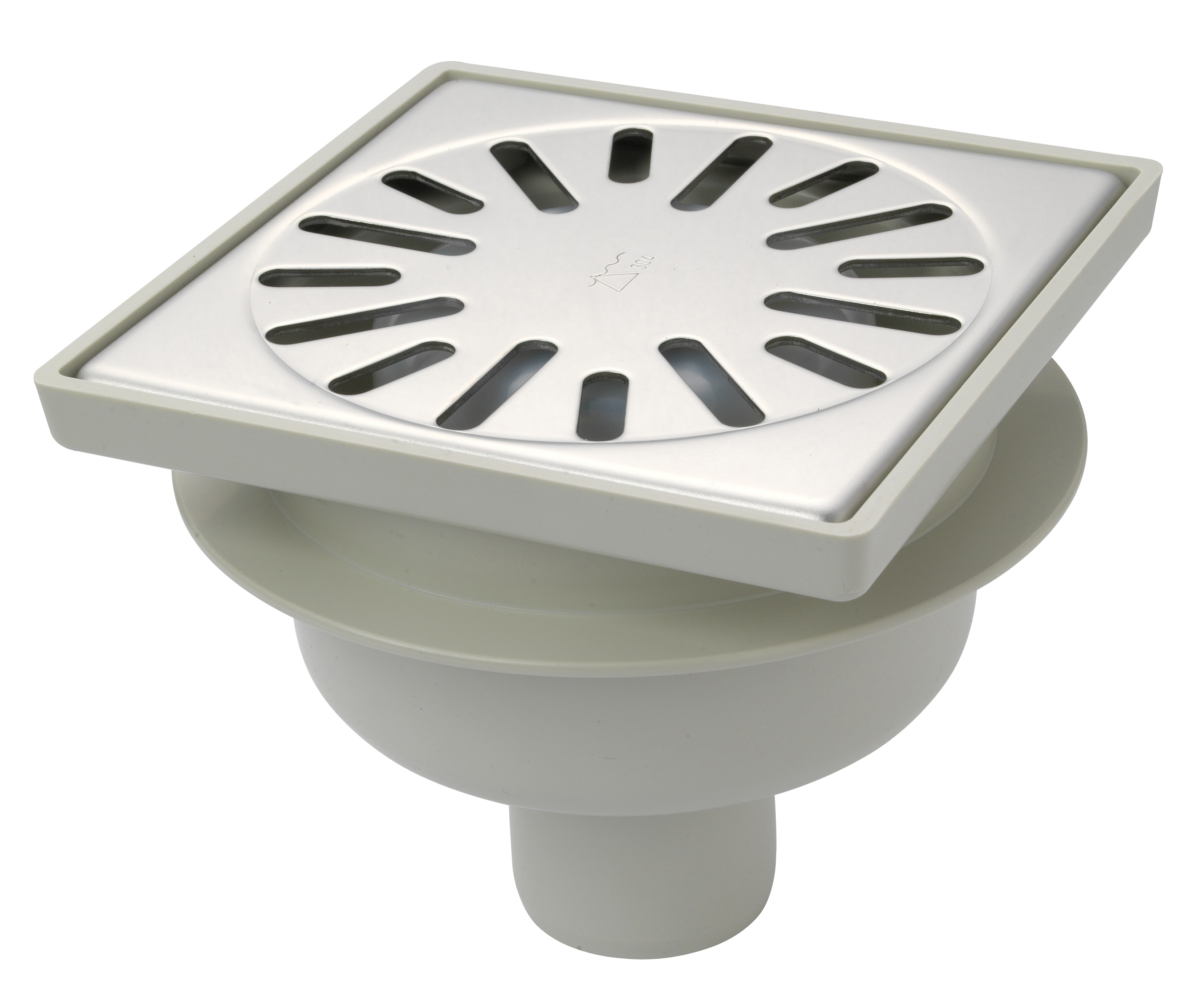 Aquaberg ABS put m/RVS rooster onder uitlaat 4215 15x15cm