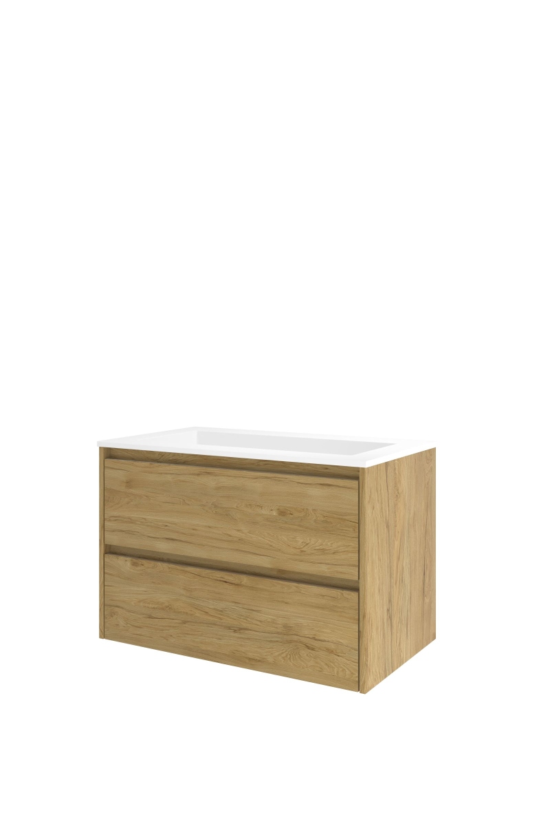 Proline set polystone Elegant wast. met 1 krgt. en onderk. sym. 1816172 Ideal oak/Mat wit H540xB800xD460