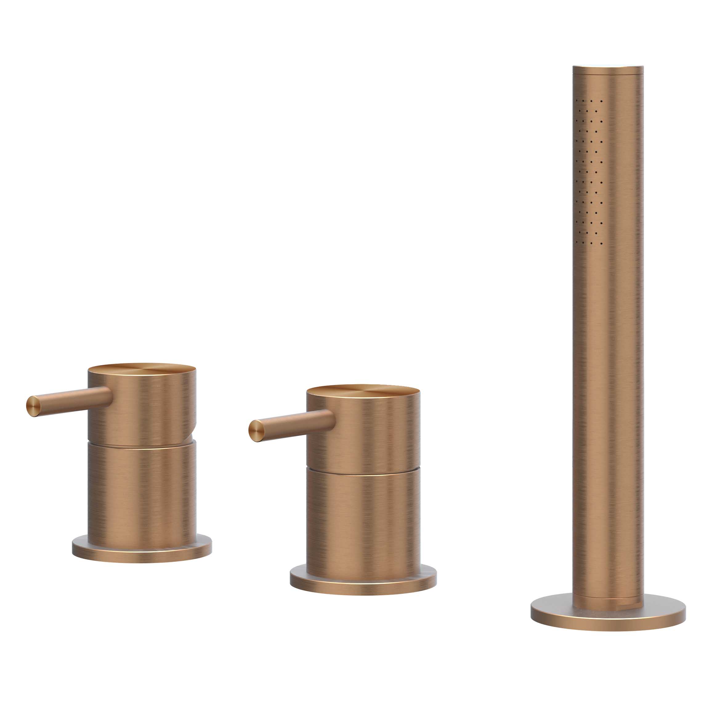 IVY Concord Badrandcombinatie 3-gats m/uittrekbare handd zonder uitloop 6301143 RVS316 gebr. mat koper PVD