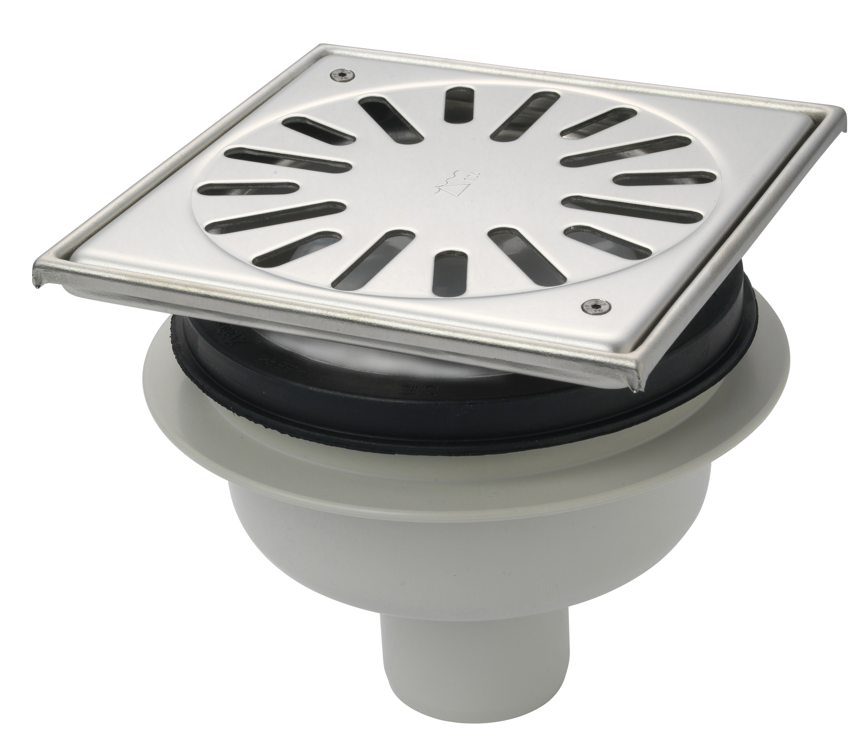 Aquaberg ABS put m/RVS rooster verstelbaar onder uitlaat 4315S 15x15cm