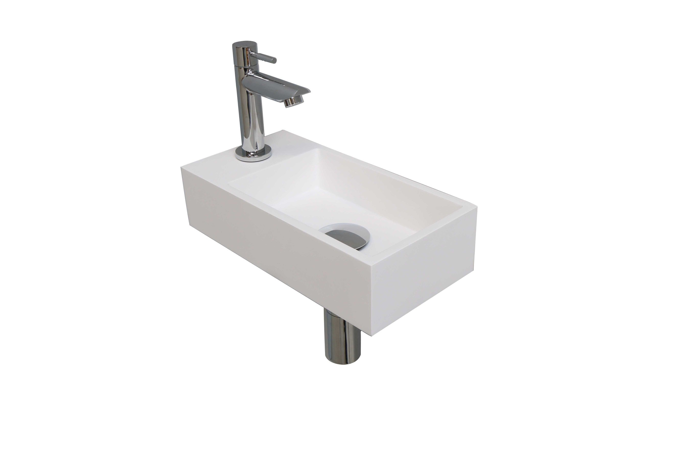 INK Versus Fonteinpack Polystone links 1805122 Mat wit/chroom H90xB360xD180