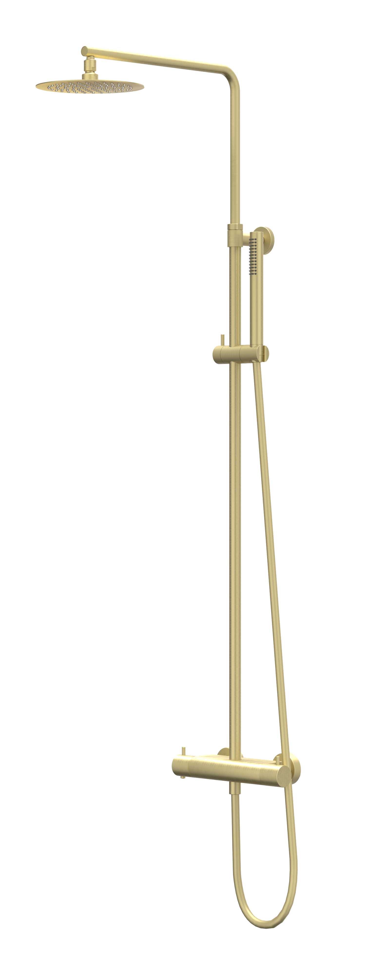 IVY Bond Doucheset opbouw set R20cm me en 3-standen handd CSB1MPBD gebr. mat goud PVD