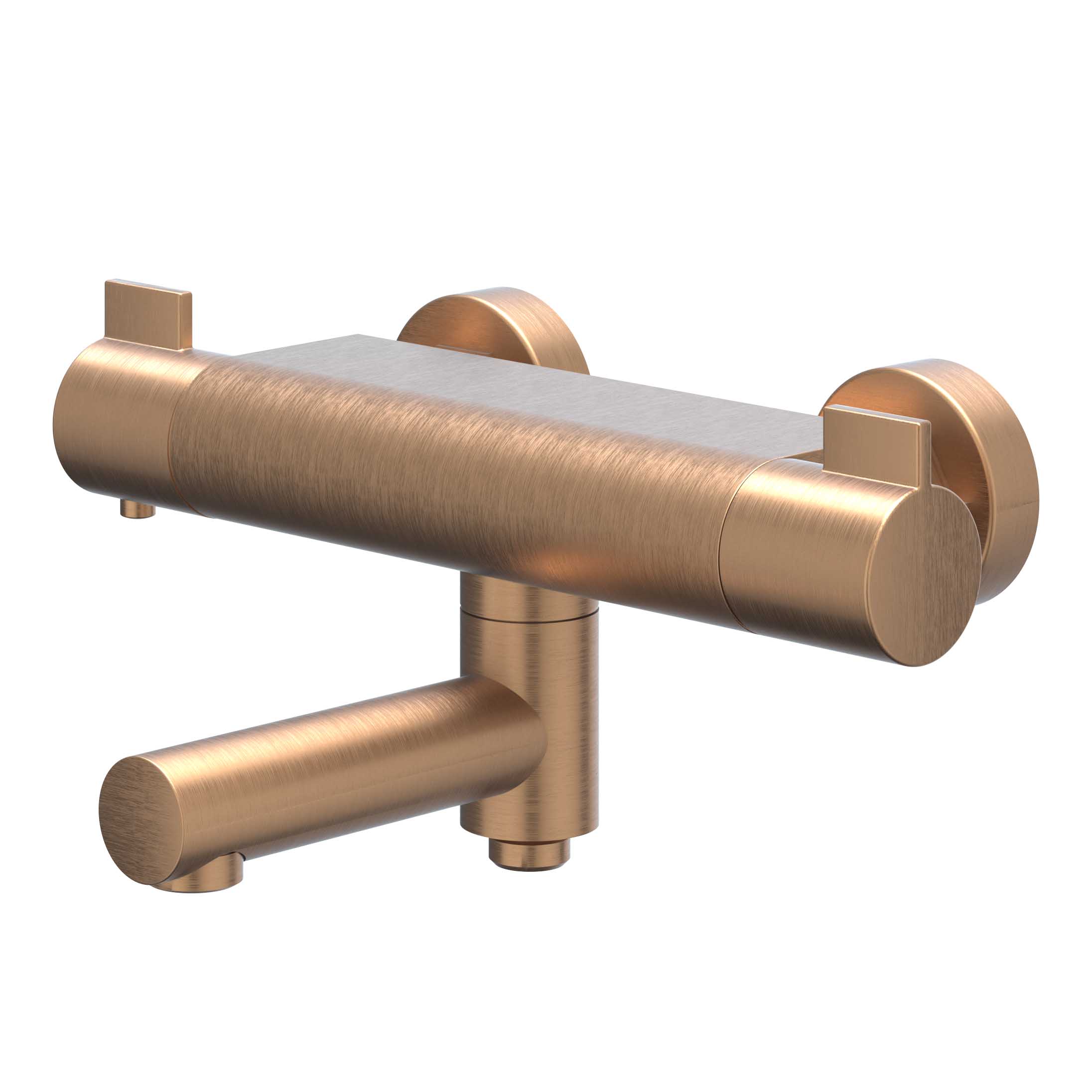 IVY Pact Badtherm.kraan opbouw m/wegdraaibare baduitloop m/omstel 6302005 gebr. mat koper PVD