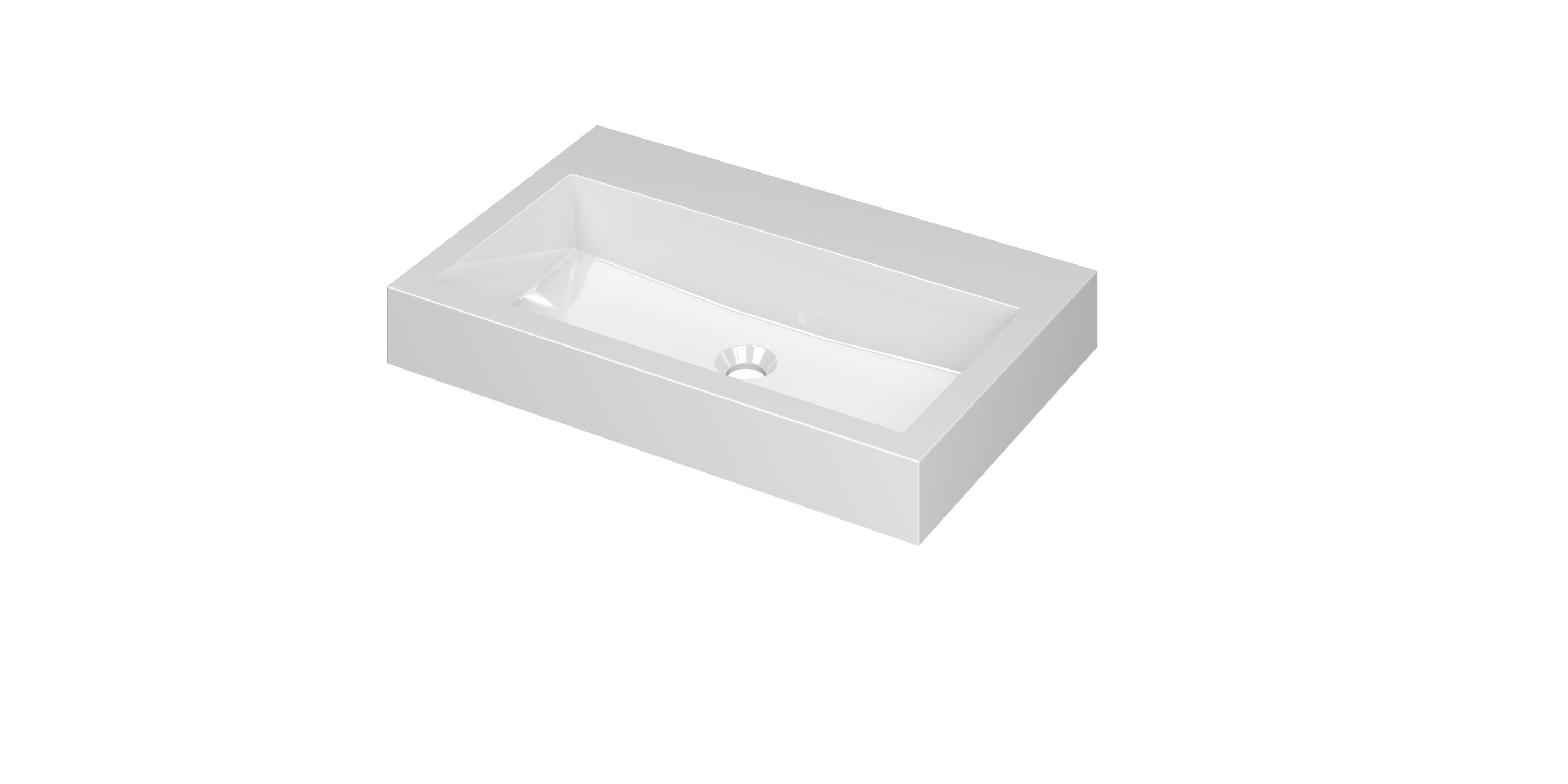 INK Momento wast. Polystone z. krgt. 3421010 Glans wit H90xB700xD450