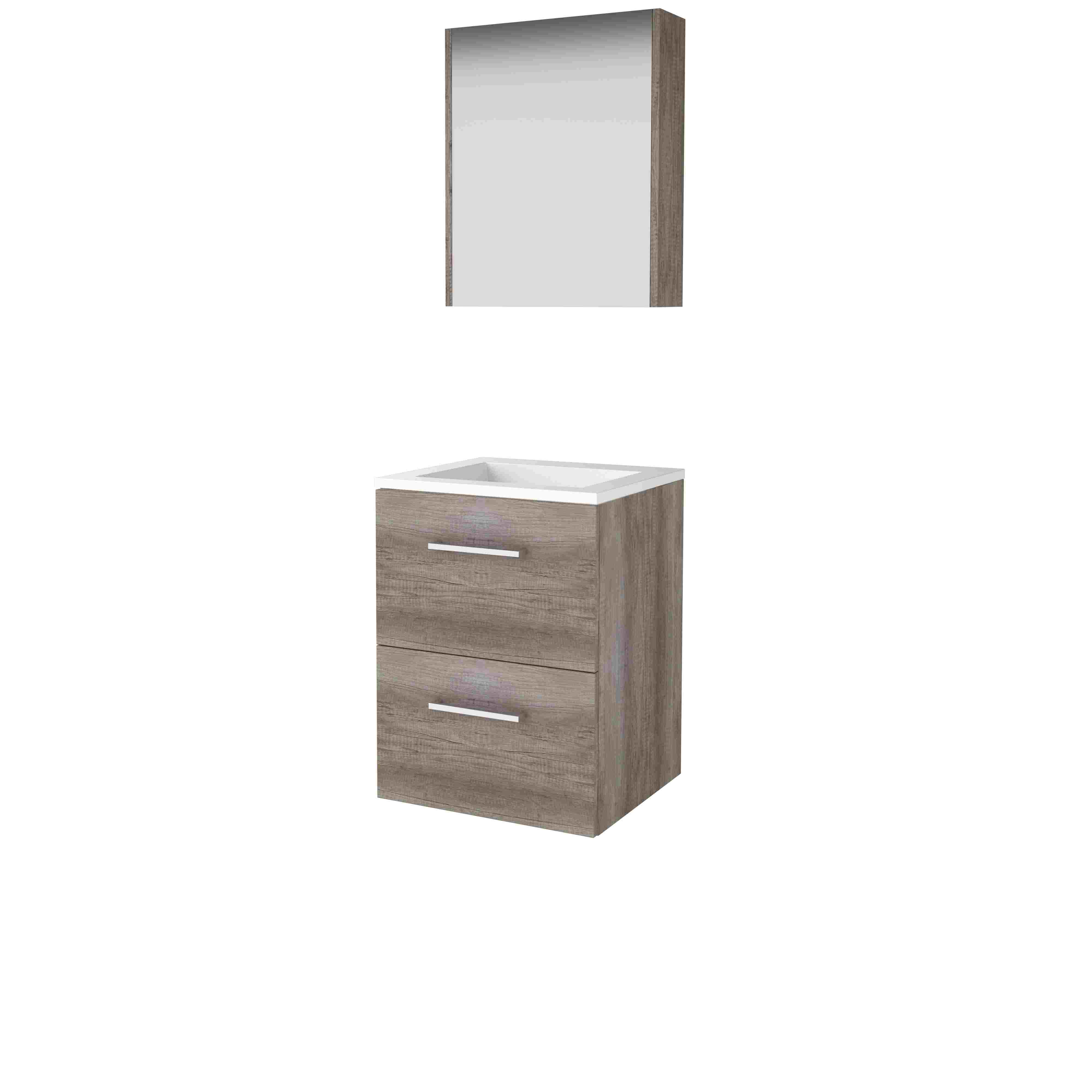 Basic Comfort 46 set 50x46cm met gr. 2 la Acryl wast. 0 krgt. incl. kast C46GR50A0SO Scotch Oak