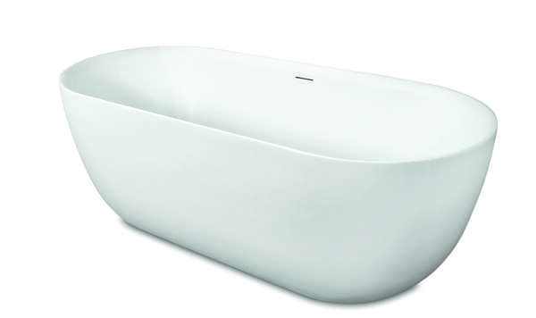 Luca vrijstaand bad van acryl ovaal uit een stuk m. overl. 180x80x60h Mat wit