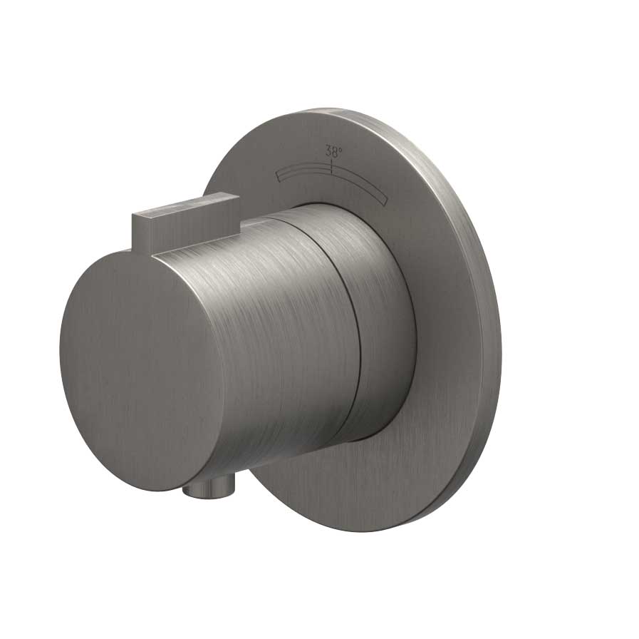 IVY Pact Afbouwdeel inbouwthermostaat symmetry met rond rozet 6202426 gebr. metal black PVD